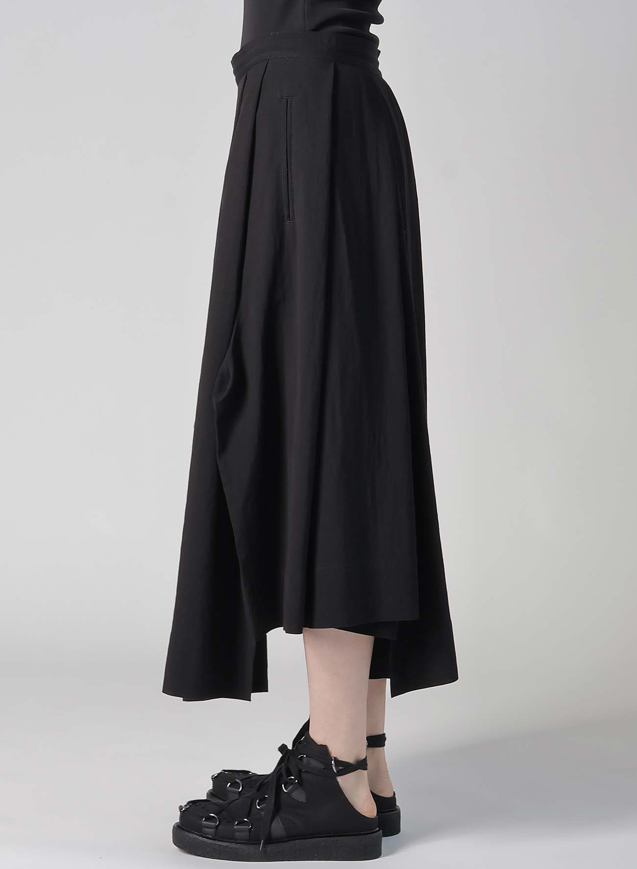 RY/LI POPLIN R-UNBALANCED TUCK SKIRT