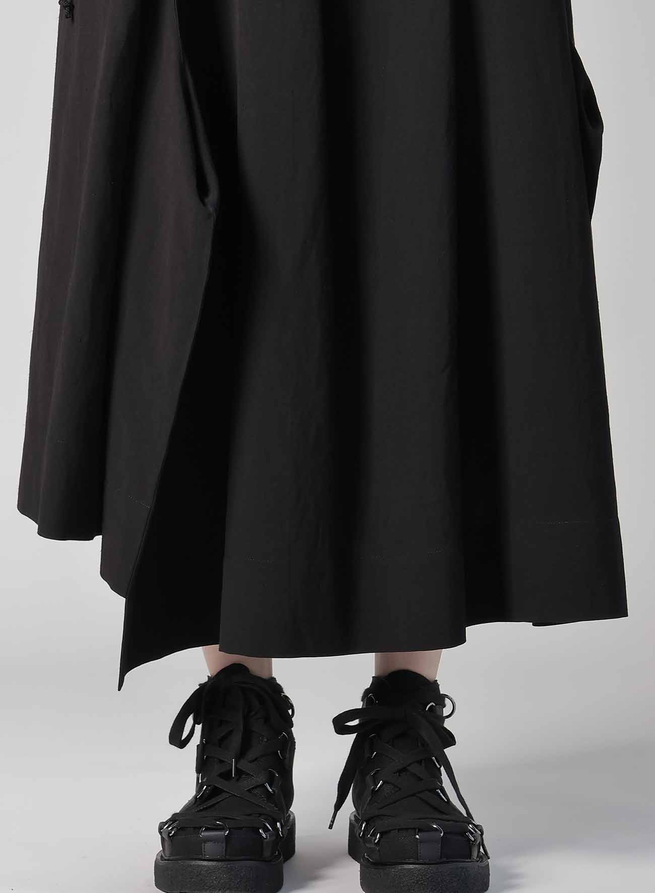 RY/LI POPLIN R-UNBALANCED TUCK SKIRT