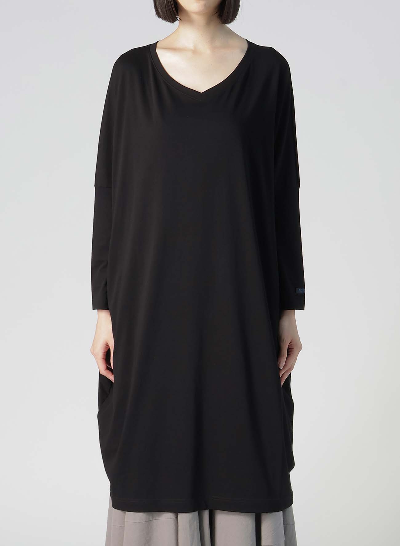 COTTON SINGLE JERSEY R-DOLMAN BIG DRESS