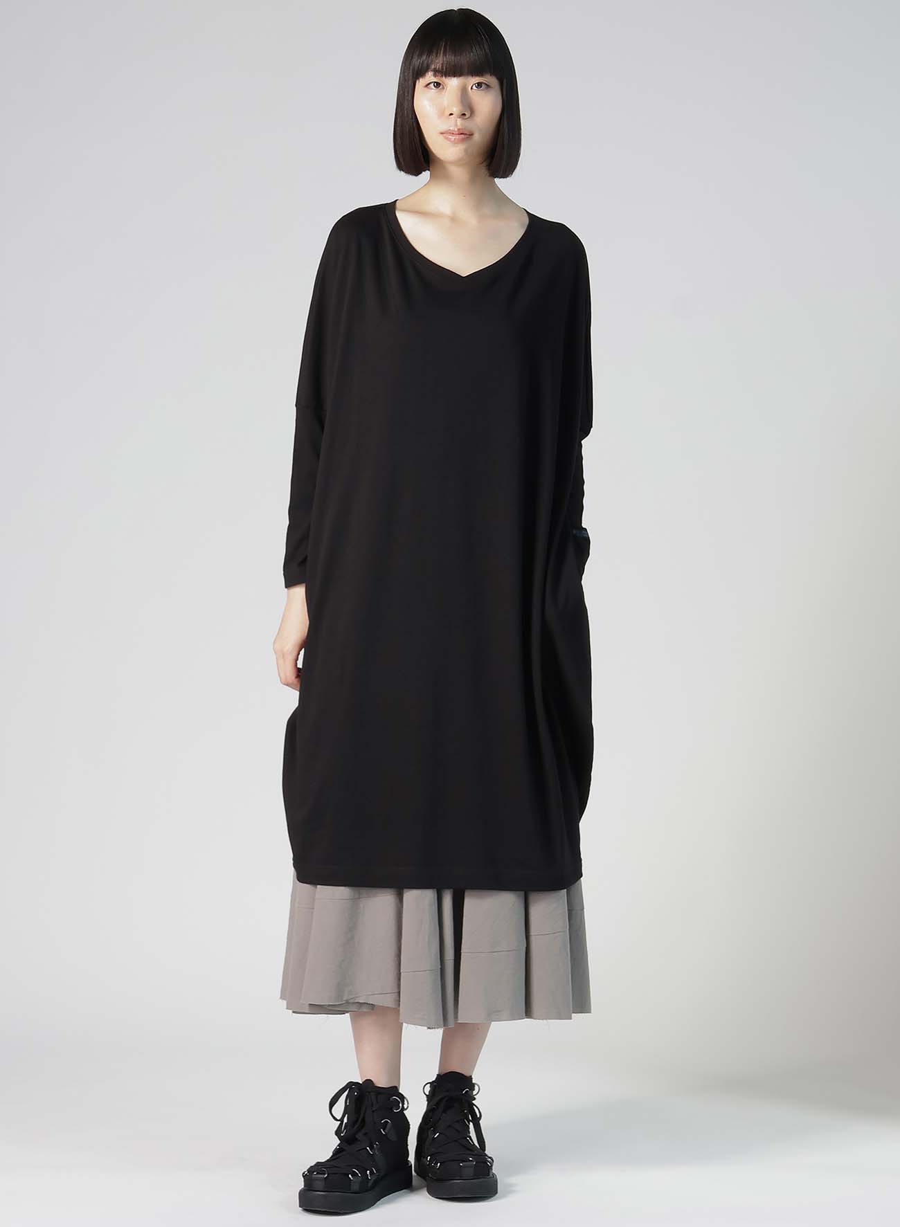 【12/6 10:00(JST) Release】COTTON SINGLE JERSEY R-DOLMAN BIG DRESS