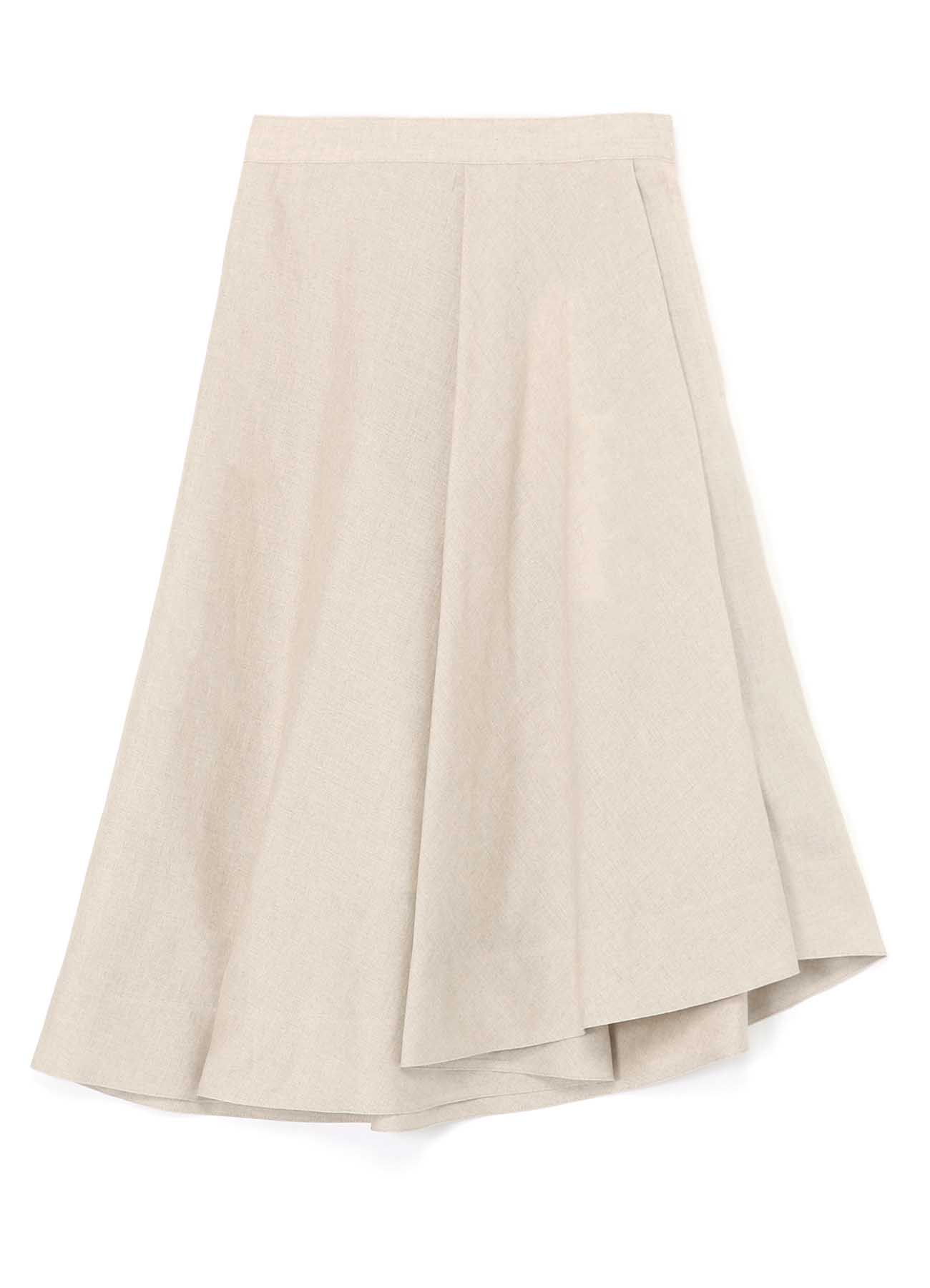 LINEN SKIRT WITH BOX PLEATS