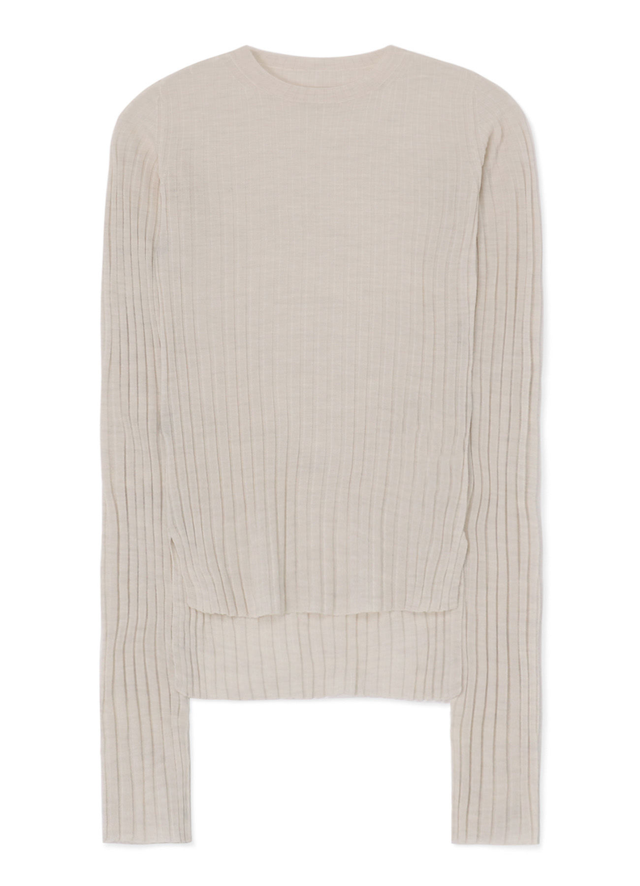 WOOL CREW NECK RIB KNIT