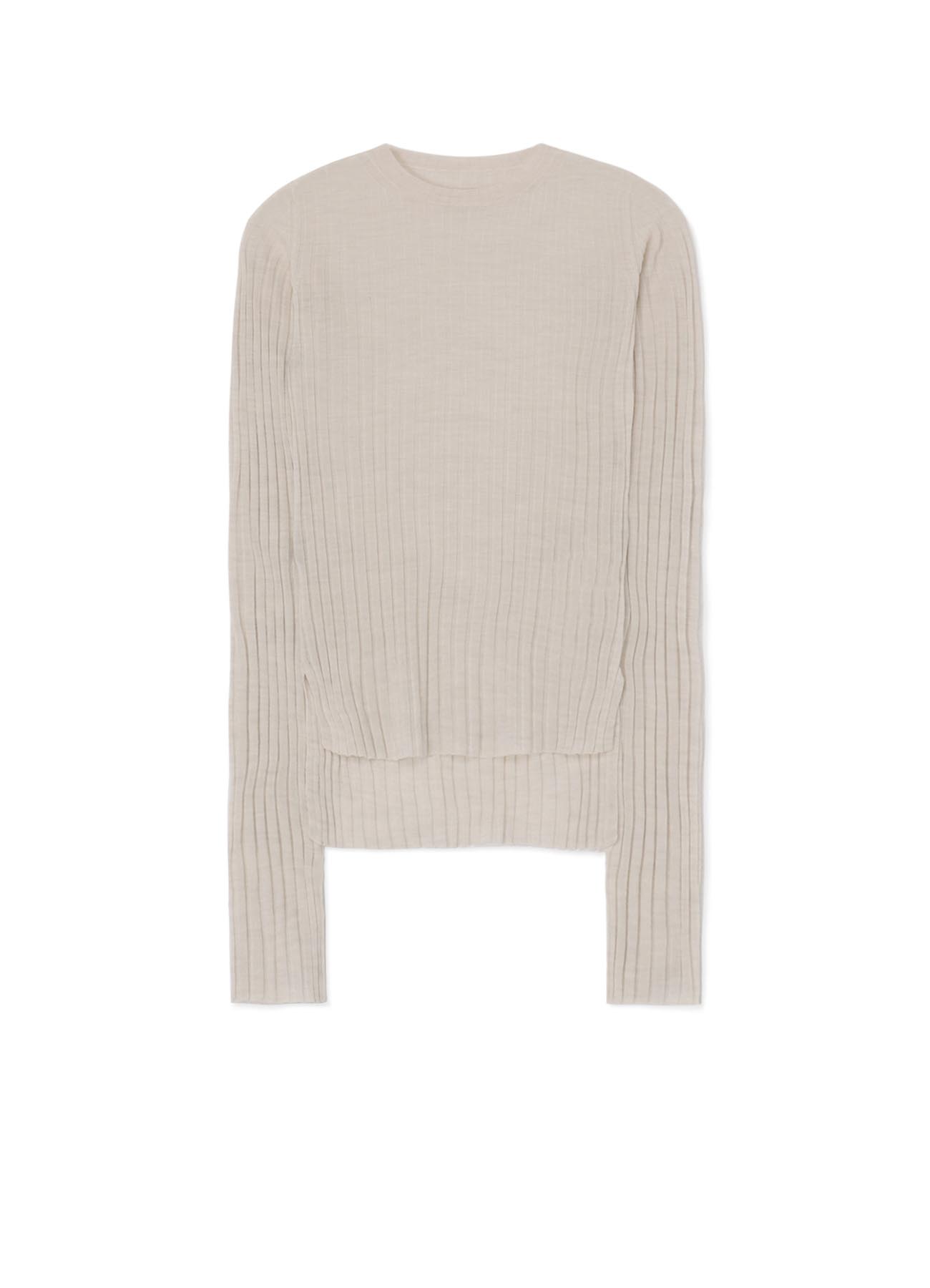 WOOL CREW NECK RIB KNIT