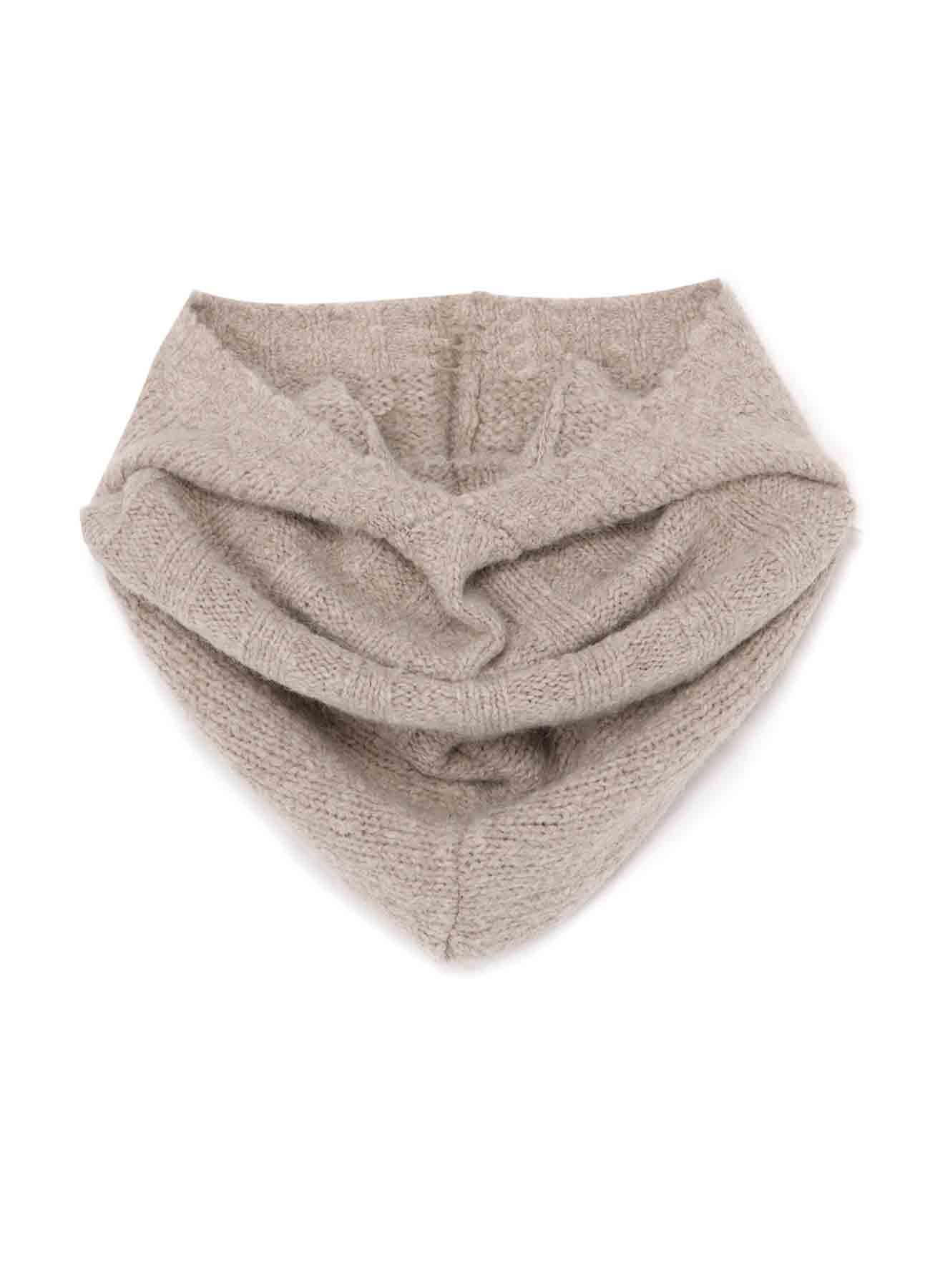 Airy mohair Hooded scarf