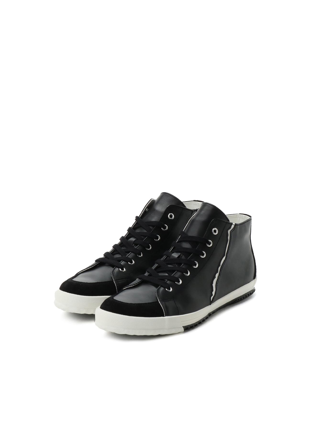 COWHIDE COMBINATION CRACK MIDDLE SNEAKERS