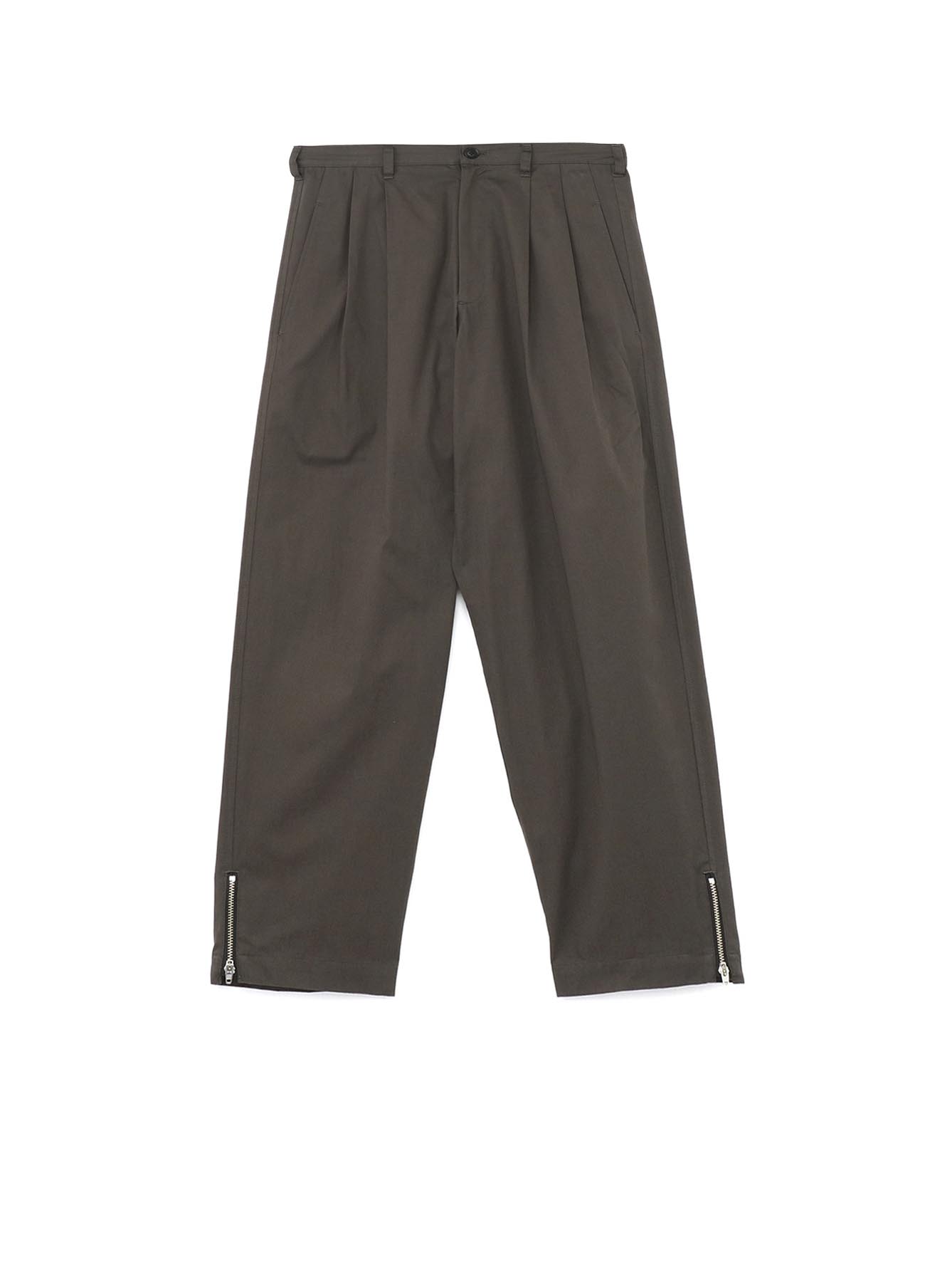 30/cotton twill Hem zipper pants