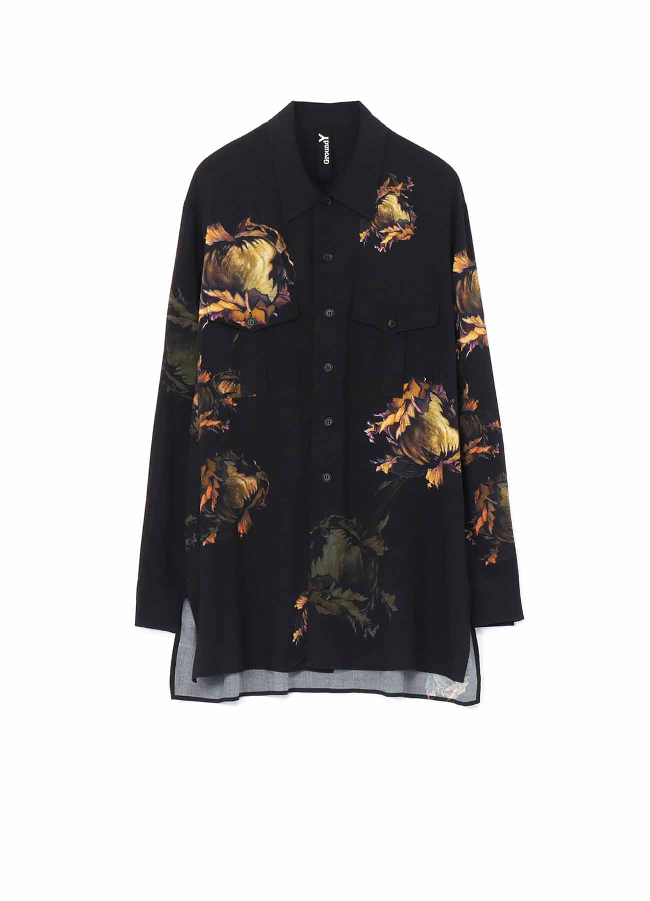 Pressed Flower A Rayon French Military Shirt