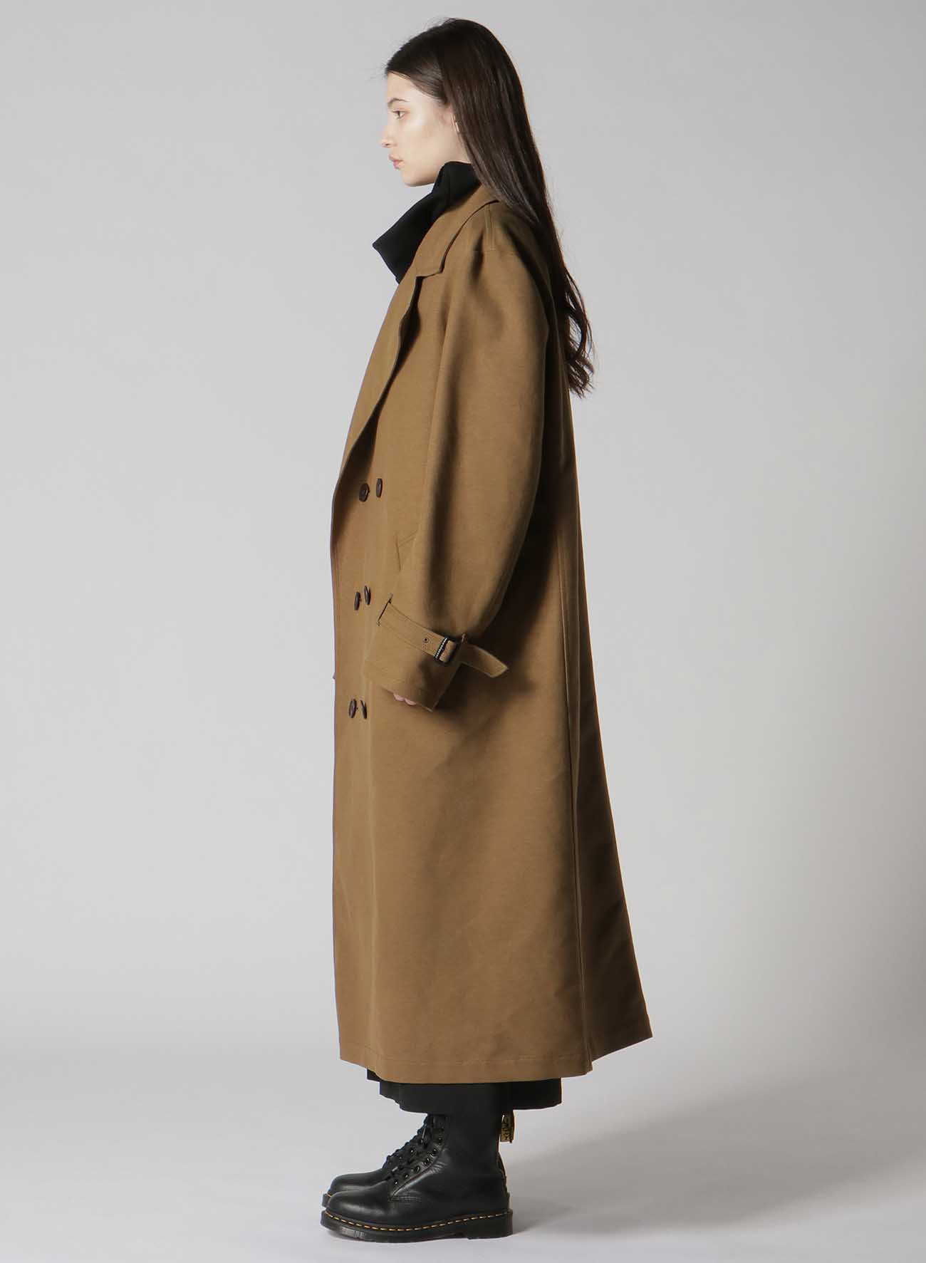 NY/C DOUBLE CLOTH ASYMMETRY COLLAR PEA COAT