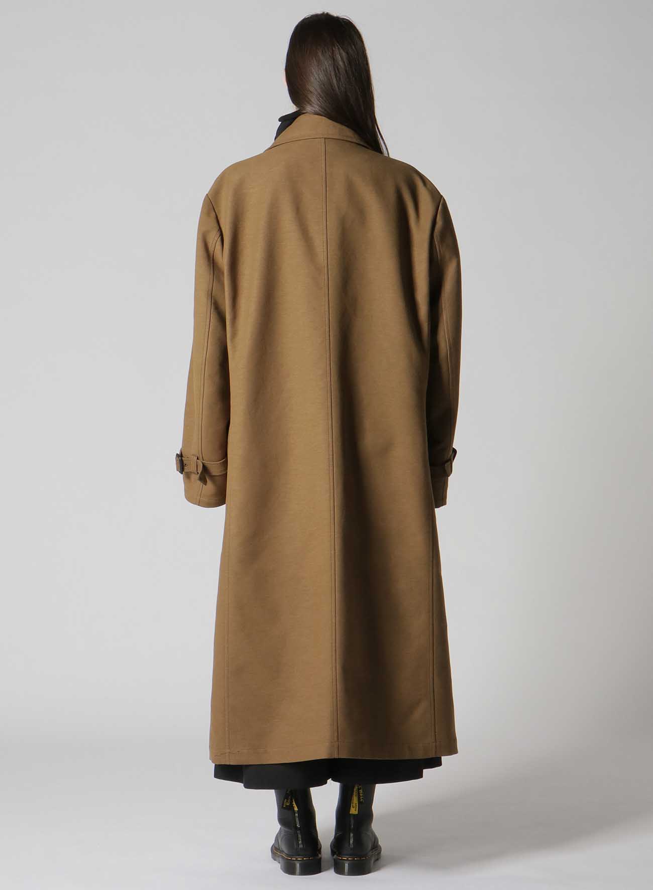 NY/C DOUBLE CLOTH ASYMMETRY COLLAR PEA COAT