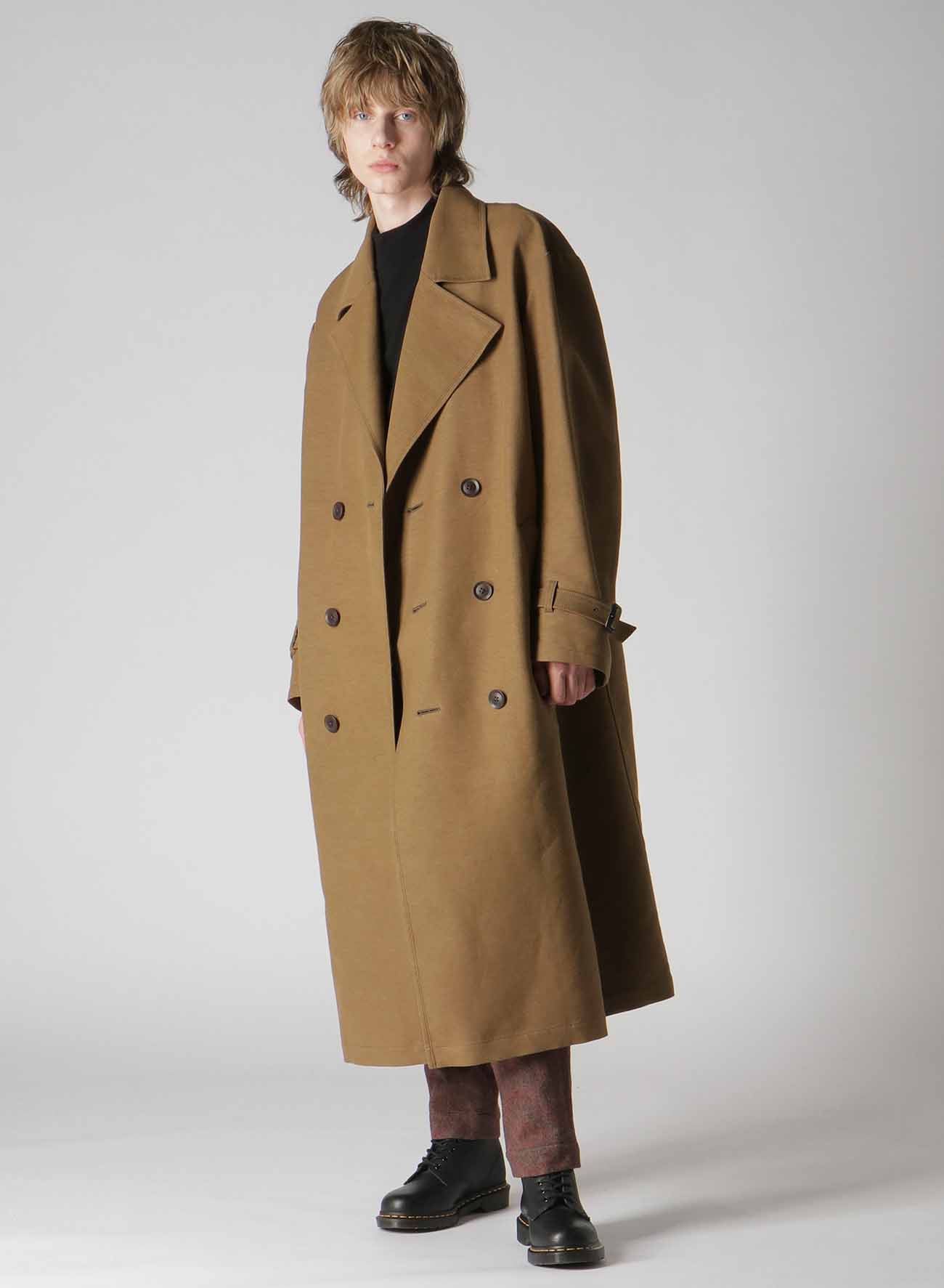 NY/C DOUBLE CLOTH ASYMMETRY COLLAR PEA COAT