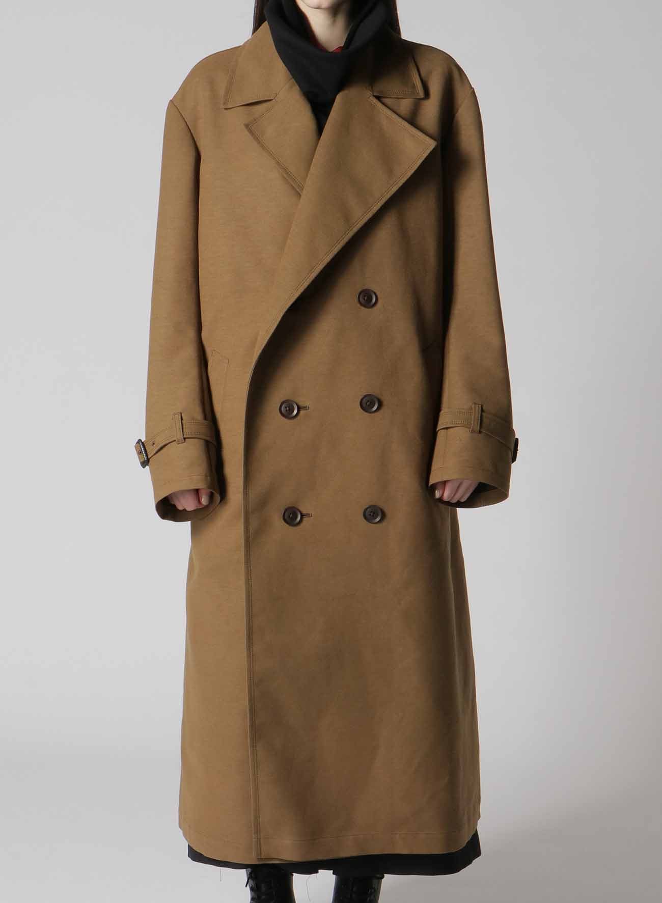 NY/C DOUBLE CLOTH ASYMMETRY COLLAR PEA COAT