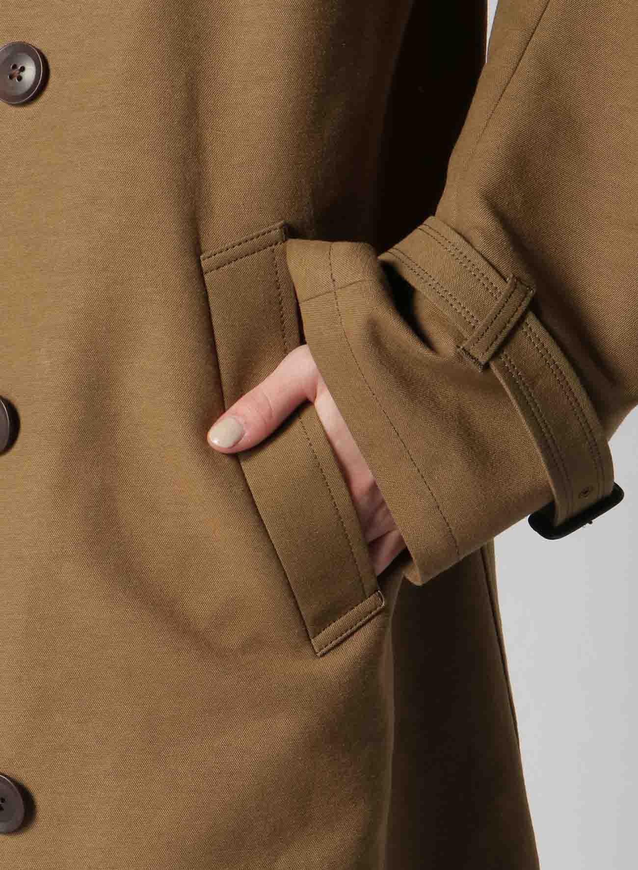 NY/C DOUBLE CLOTH ASYMMETRY COLLAR PEA COAT