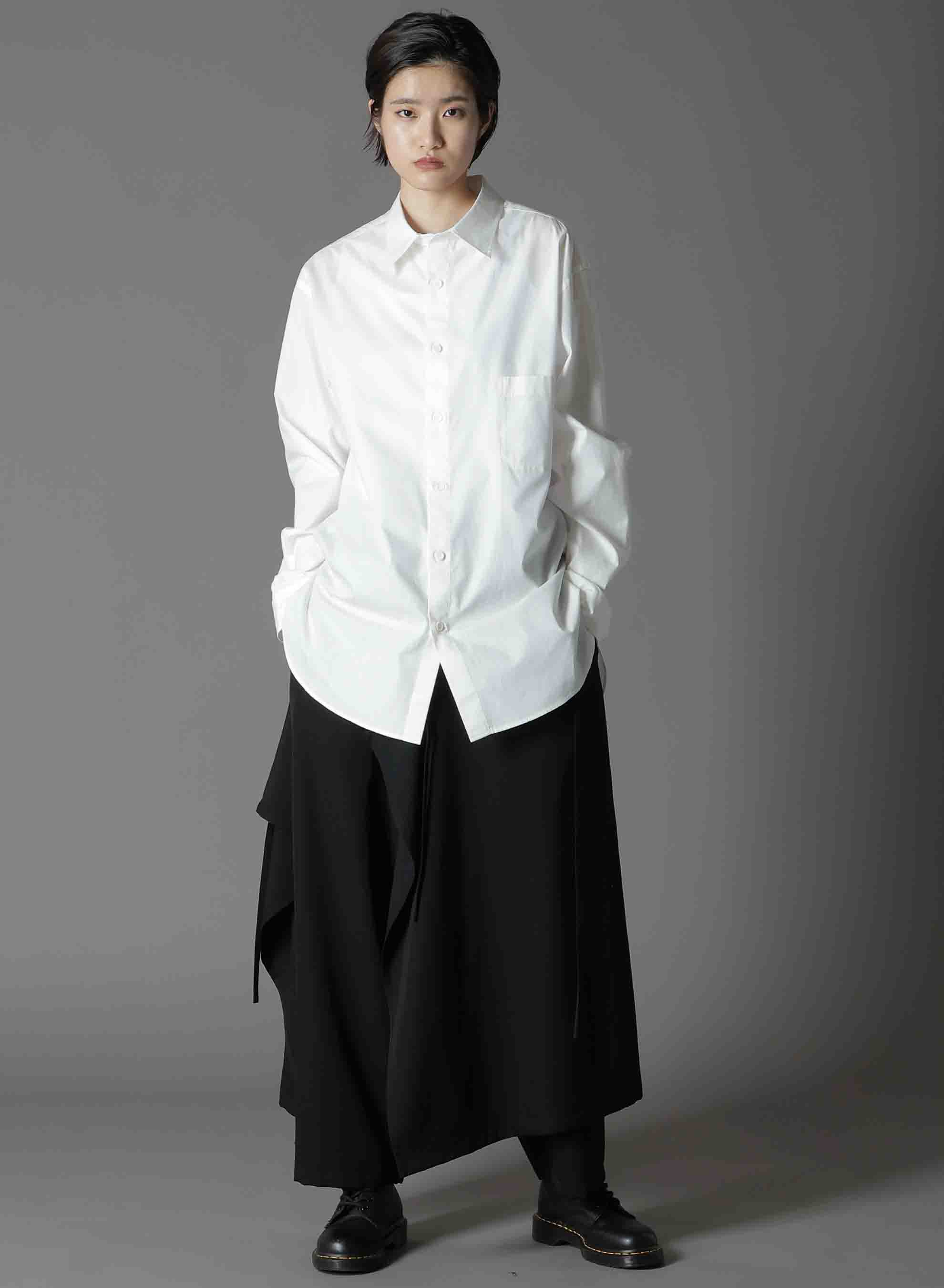 COTTON BROAD CLOTH BIG COLLAR SHIRT