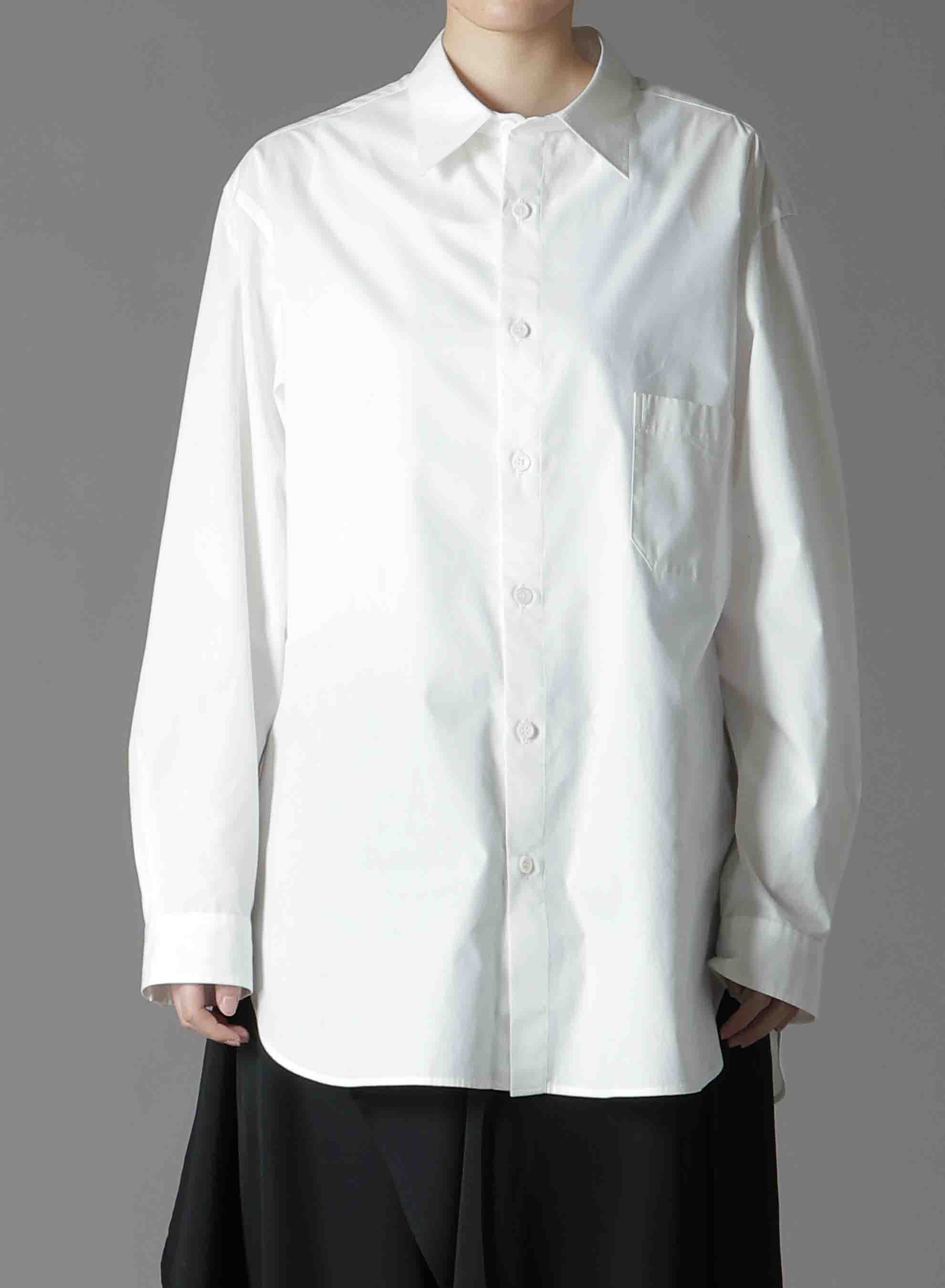 COTTON BROAD CLOTH BIG COLLAR SHIRT