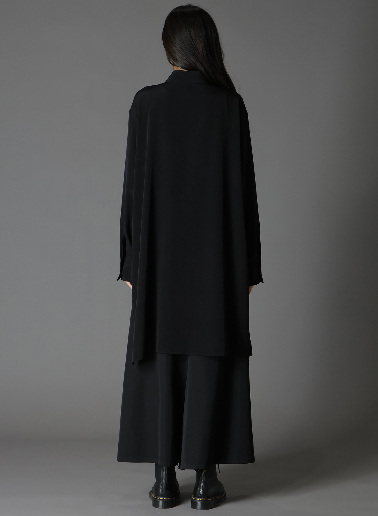 CREPE DE CHINE CUT-OUT LONG SHIRT