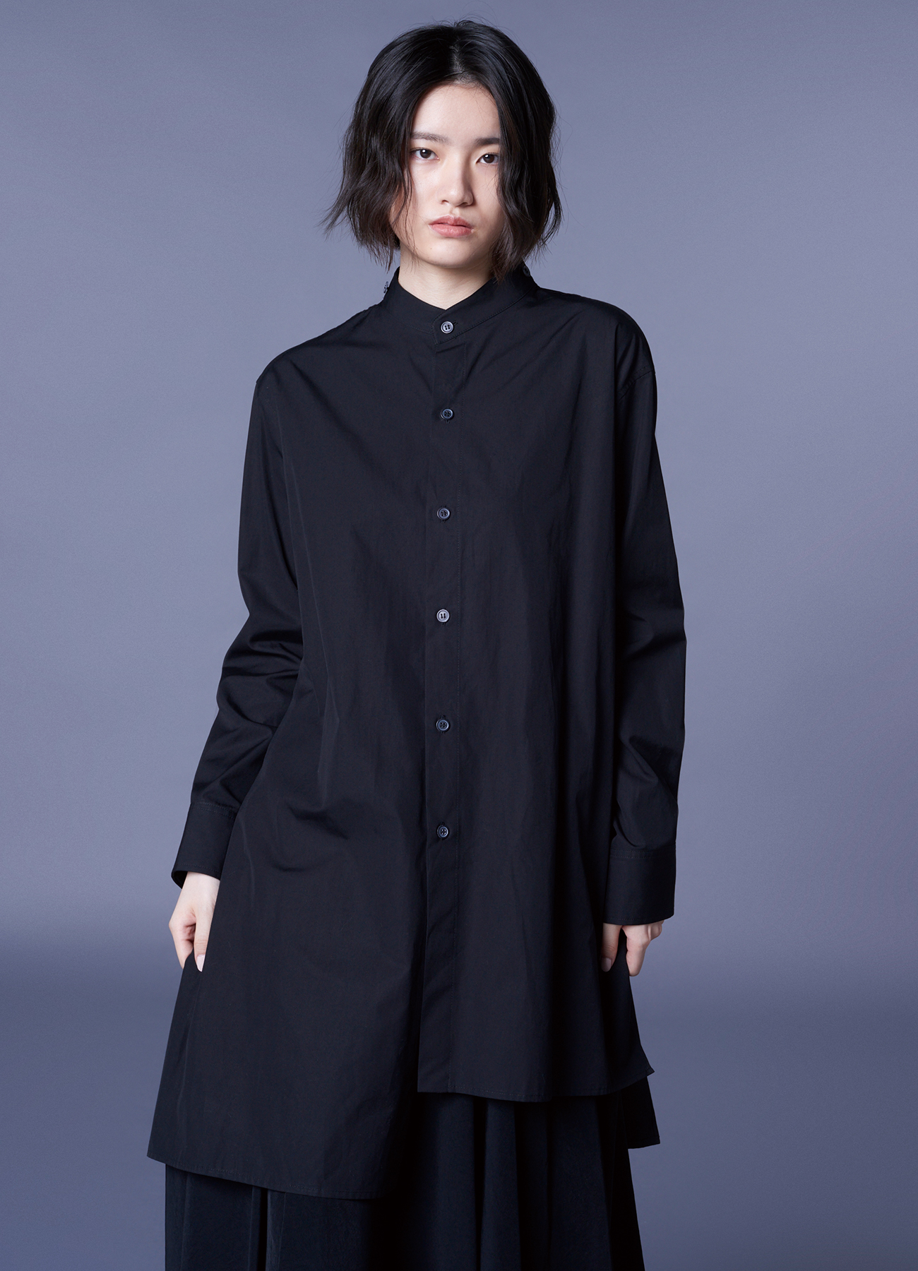 COTTON BROAD CLOTH SPARE COLLAR DOUBLE SHIRT