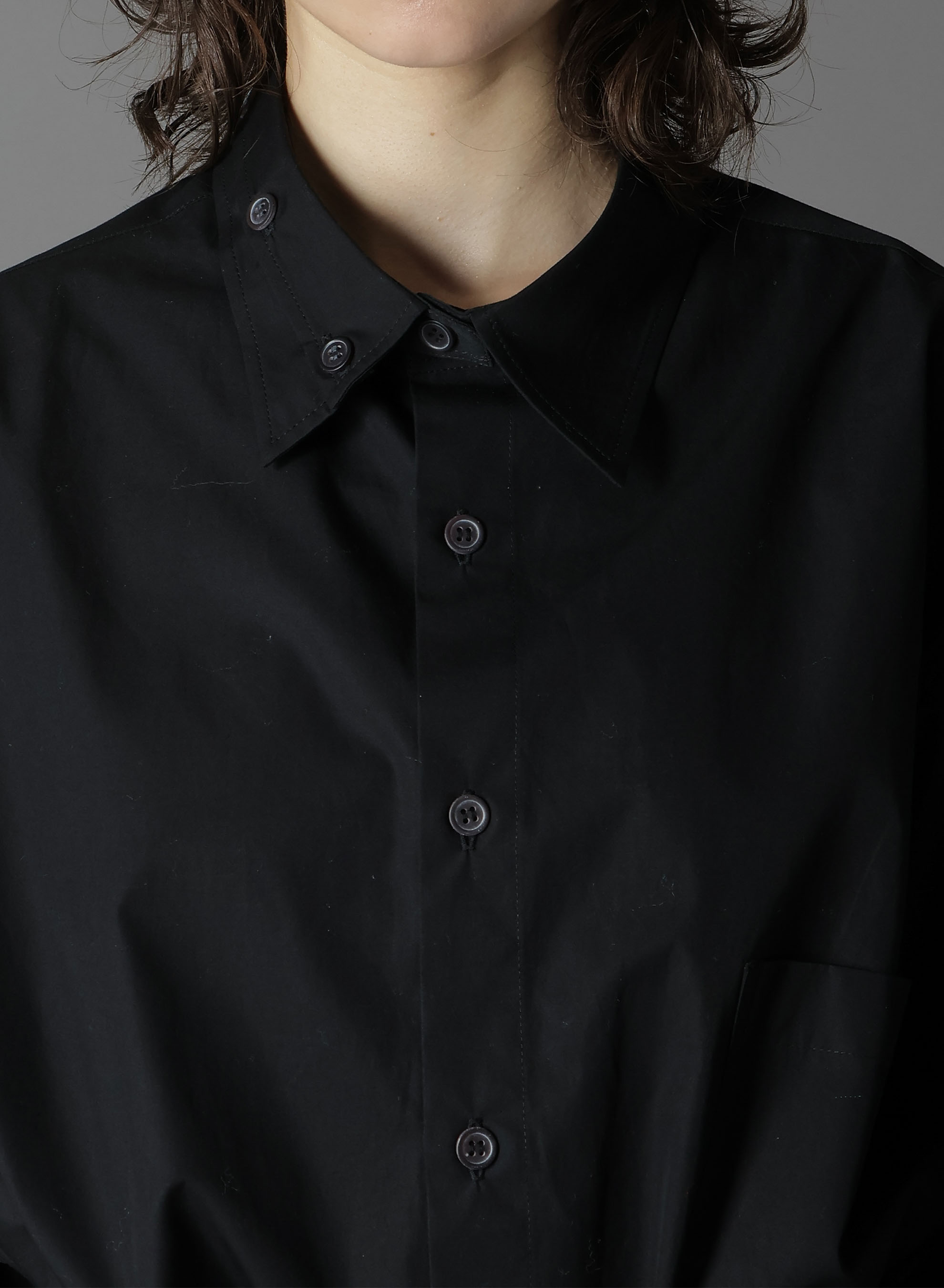 COTTON BROAD CLOTH SPARE COLLAR STANDARD BIG SHIRT