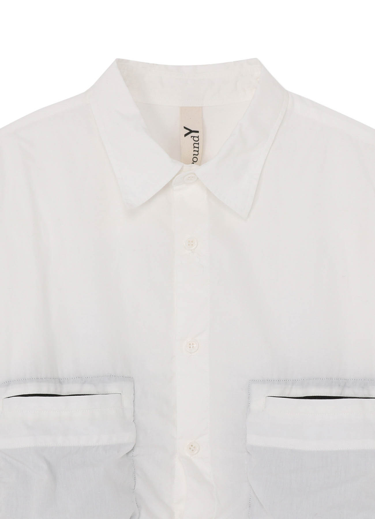 COTTON BROAD SHIRT WITH FULLED WOOL GAUZE POCKETS