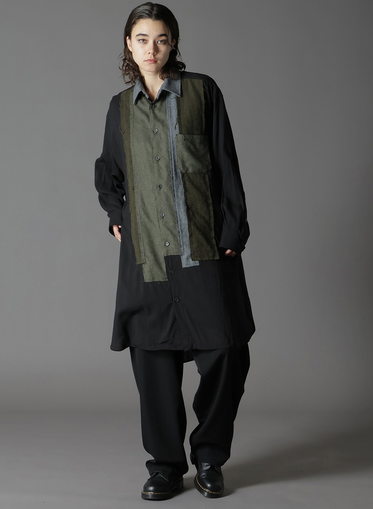 VARIOUS MATERIAL COMBINATION DESIGN SHIRT