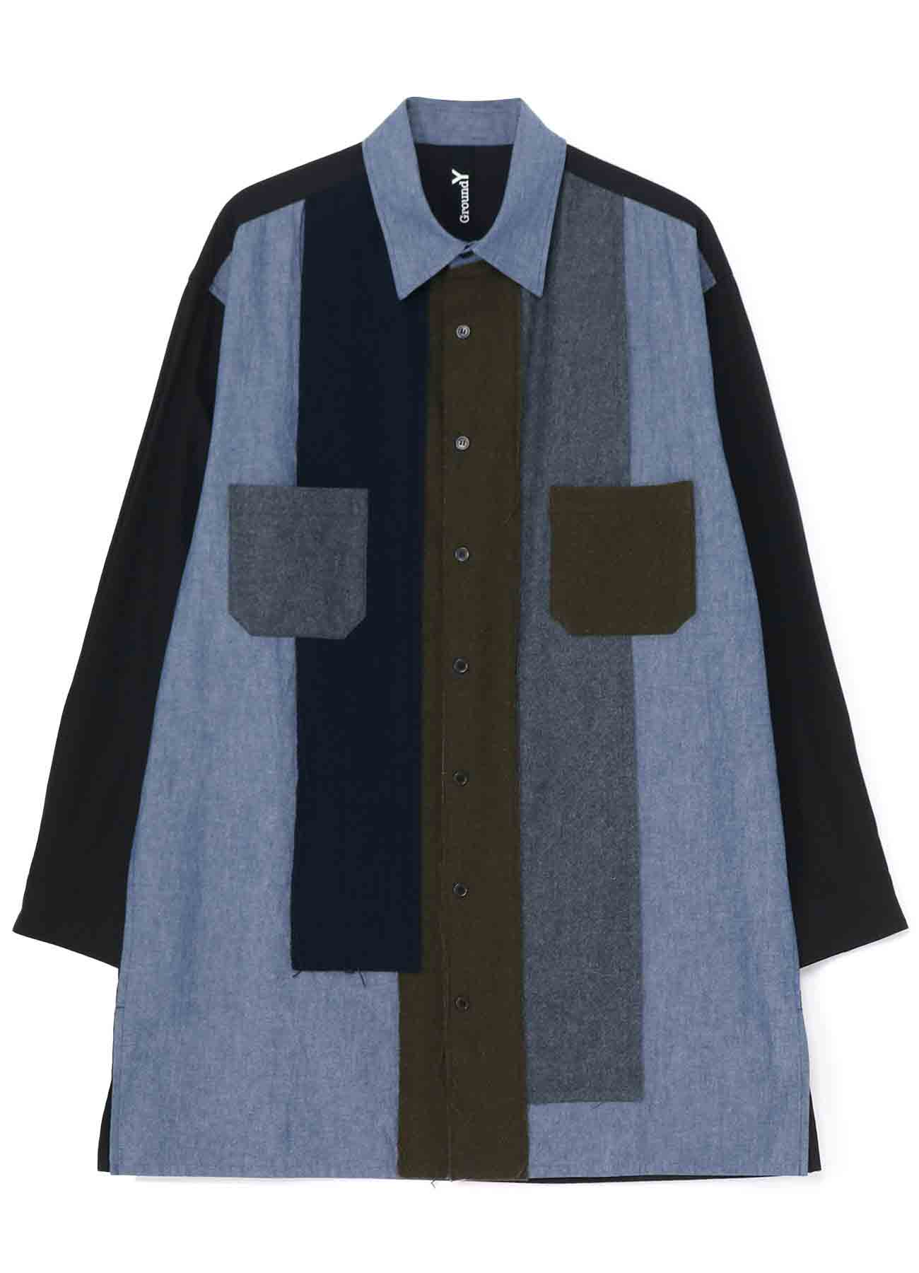 VARIOUS MATERIAL COMBINATION DESIGN BIG SHIRT