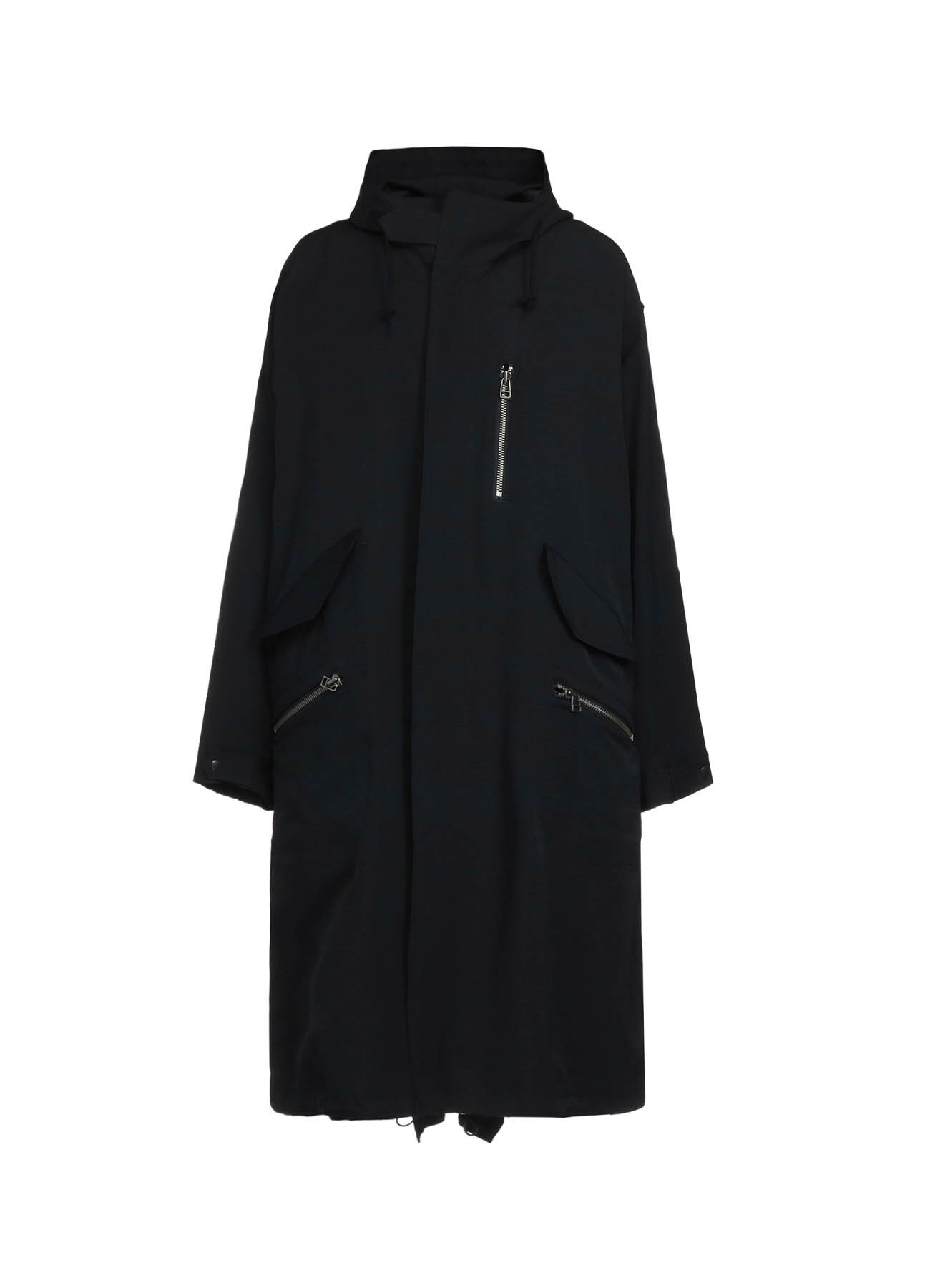 WOOL GABARDINE ZIPPER POCKET MOD COAT