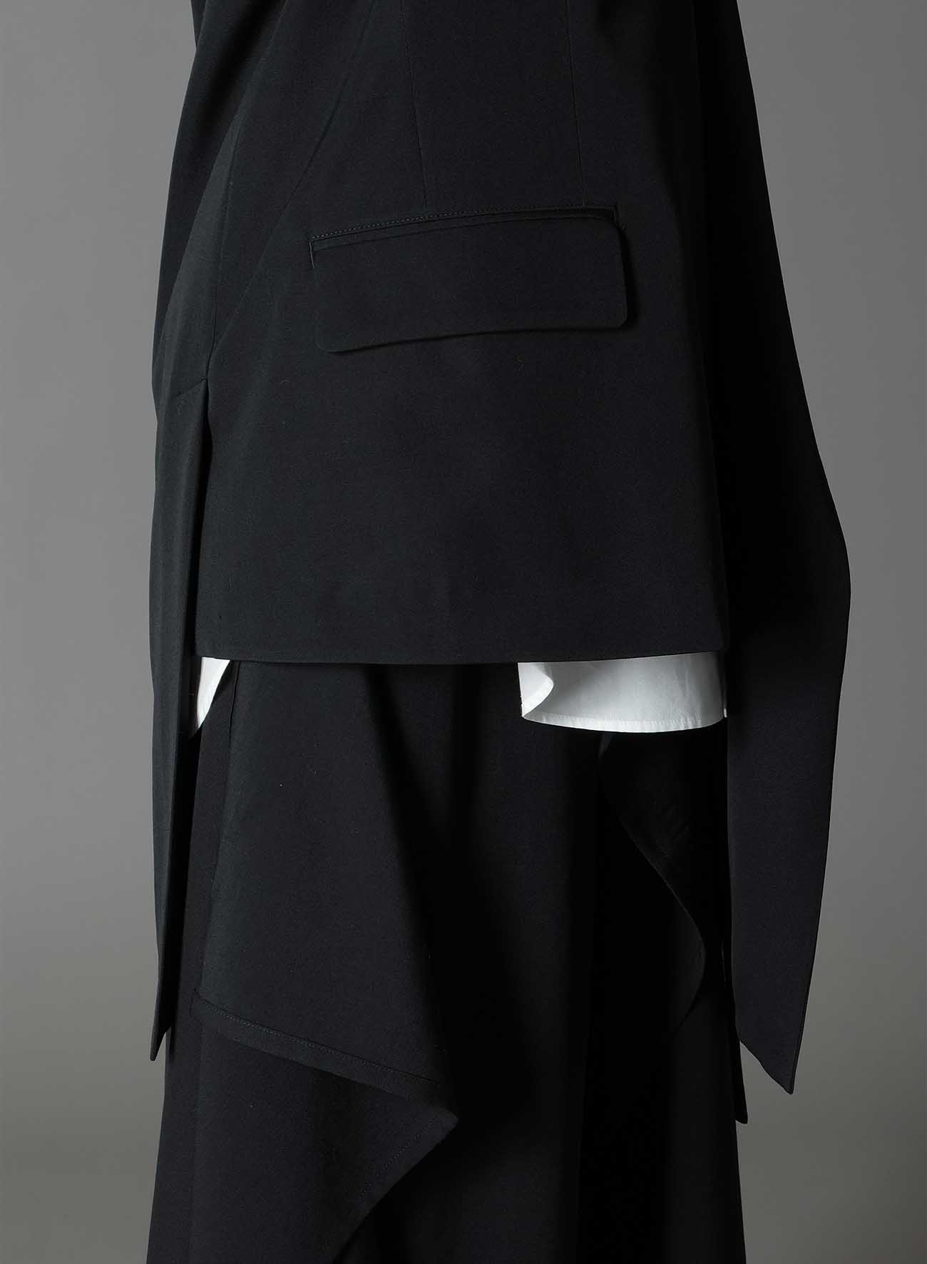 WOOL GABARDINE ASYMMETRICAL JACKET