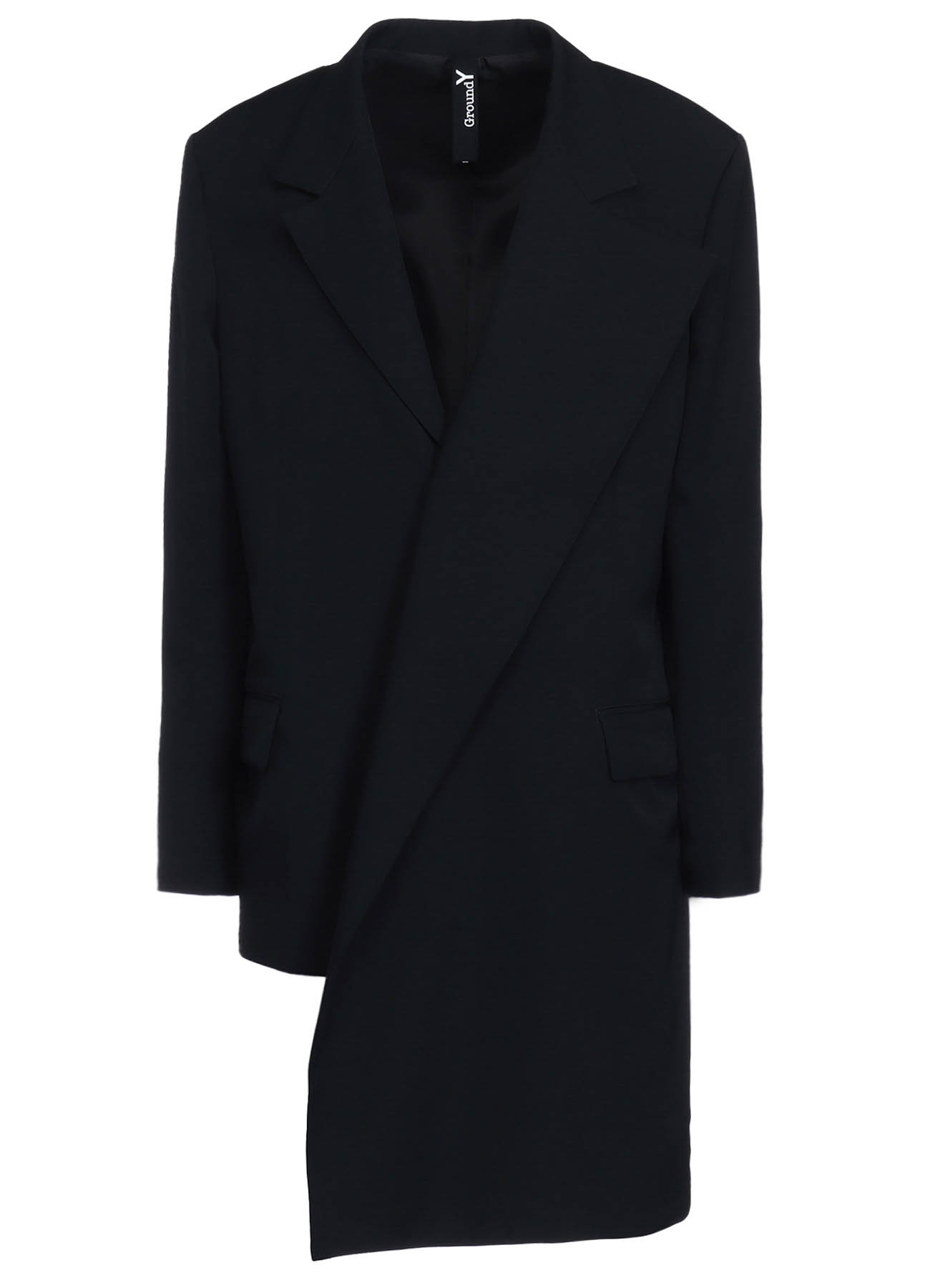 WOOL GABARDINE ASYMMETRICAL JACKET