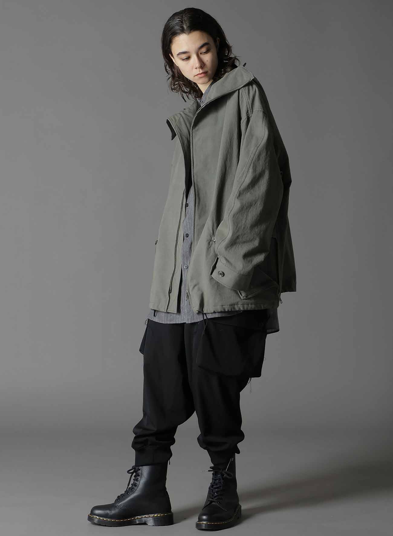 COTTON CROSS WA ZIPPER POCKET HOODED BLOUSON