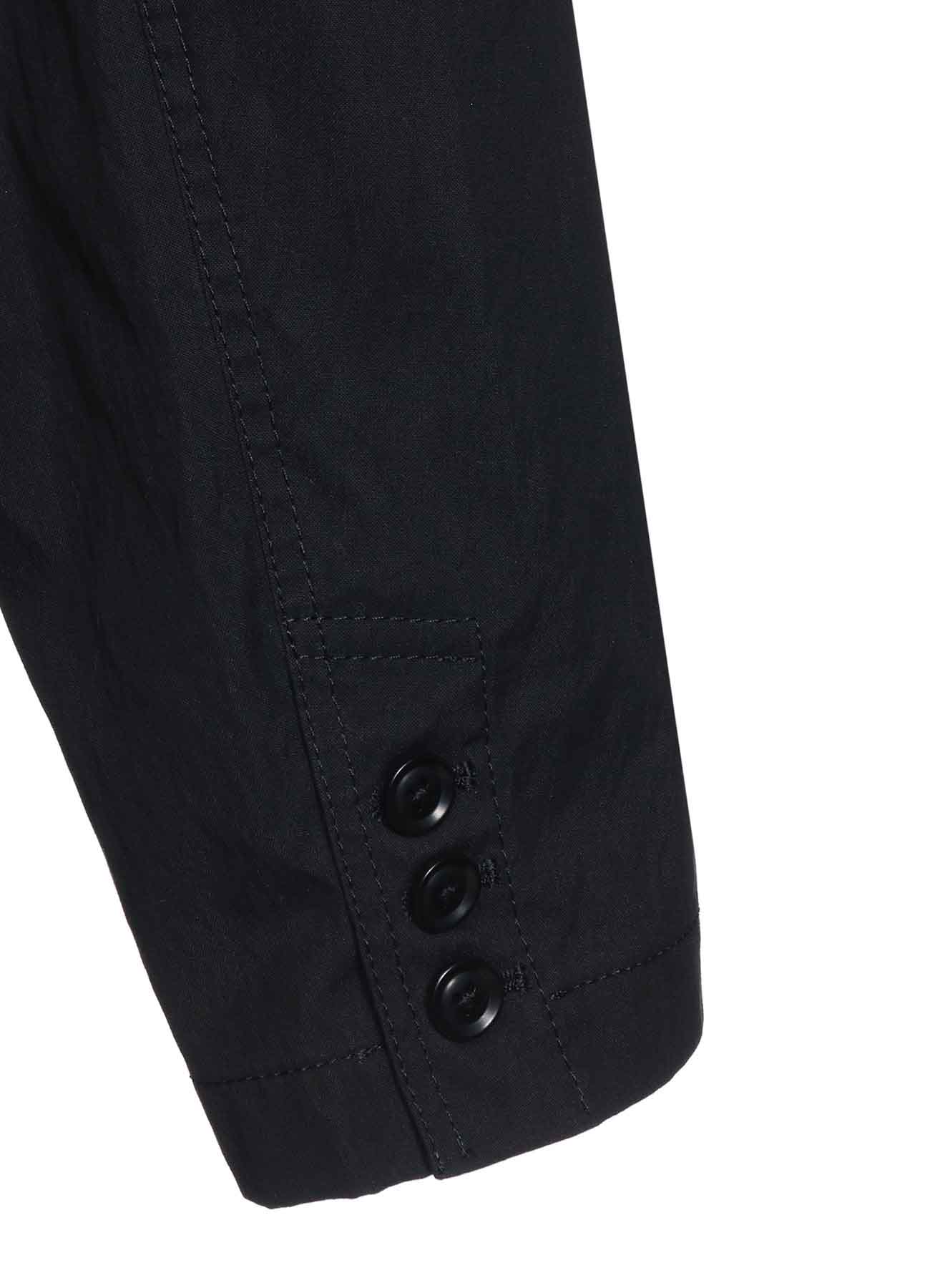 COTTON/NYLON OXFORD LONG JACKET WITH FULLED WOOL GAUZE POCKETS