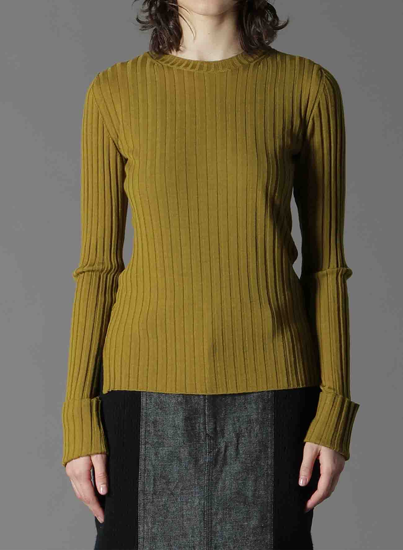 MERINO WOOL RIB CREW NECK KNITWEAR