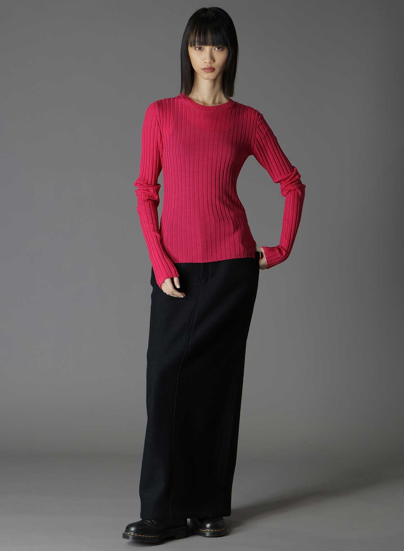 MERINO WOOL RIB CREW NECK KNITWEAR