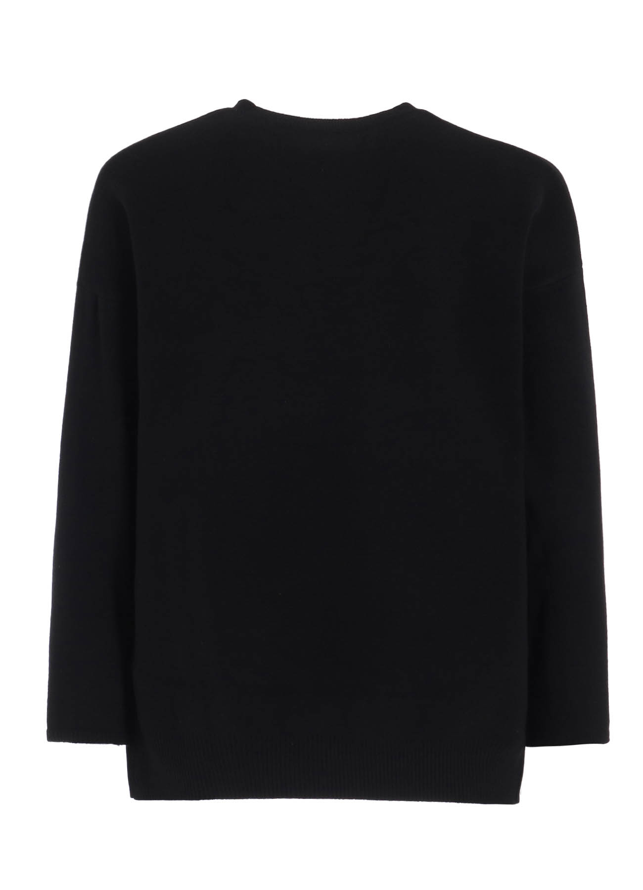 CASHMERE/EXTRA SUPER FINE WOOL ZIPPER CREW NECK KNIT