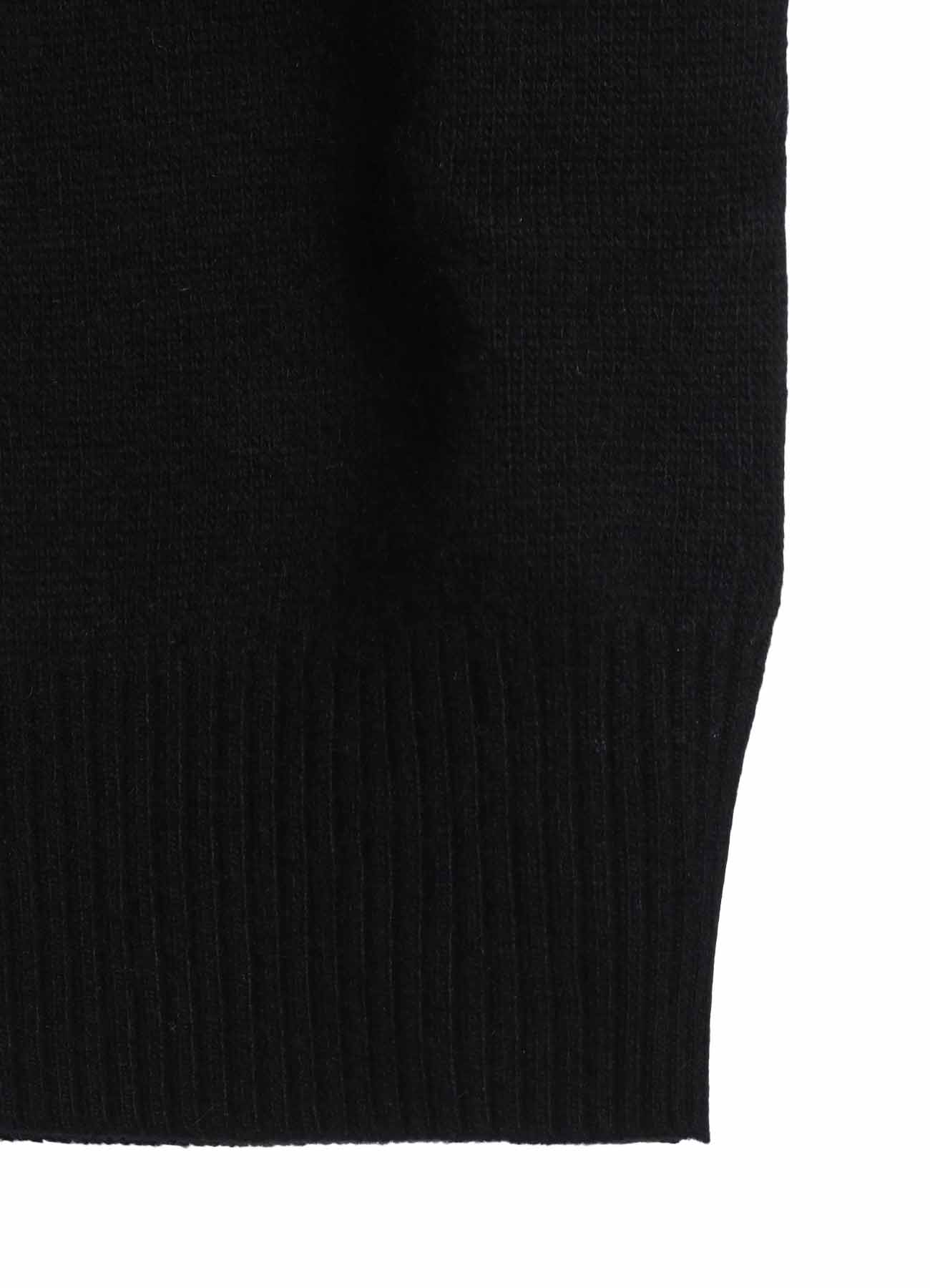 CASHMERE/EXTRA SUPER FINE WOOL ZIPPER CREW NECK KNIT