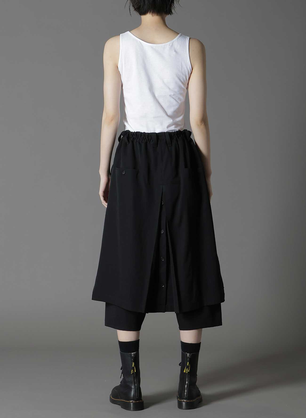 WOOL GABARDINE WRAP PANTS