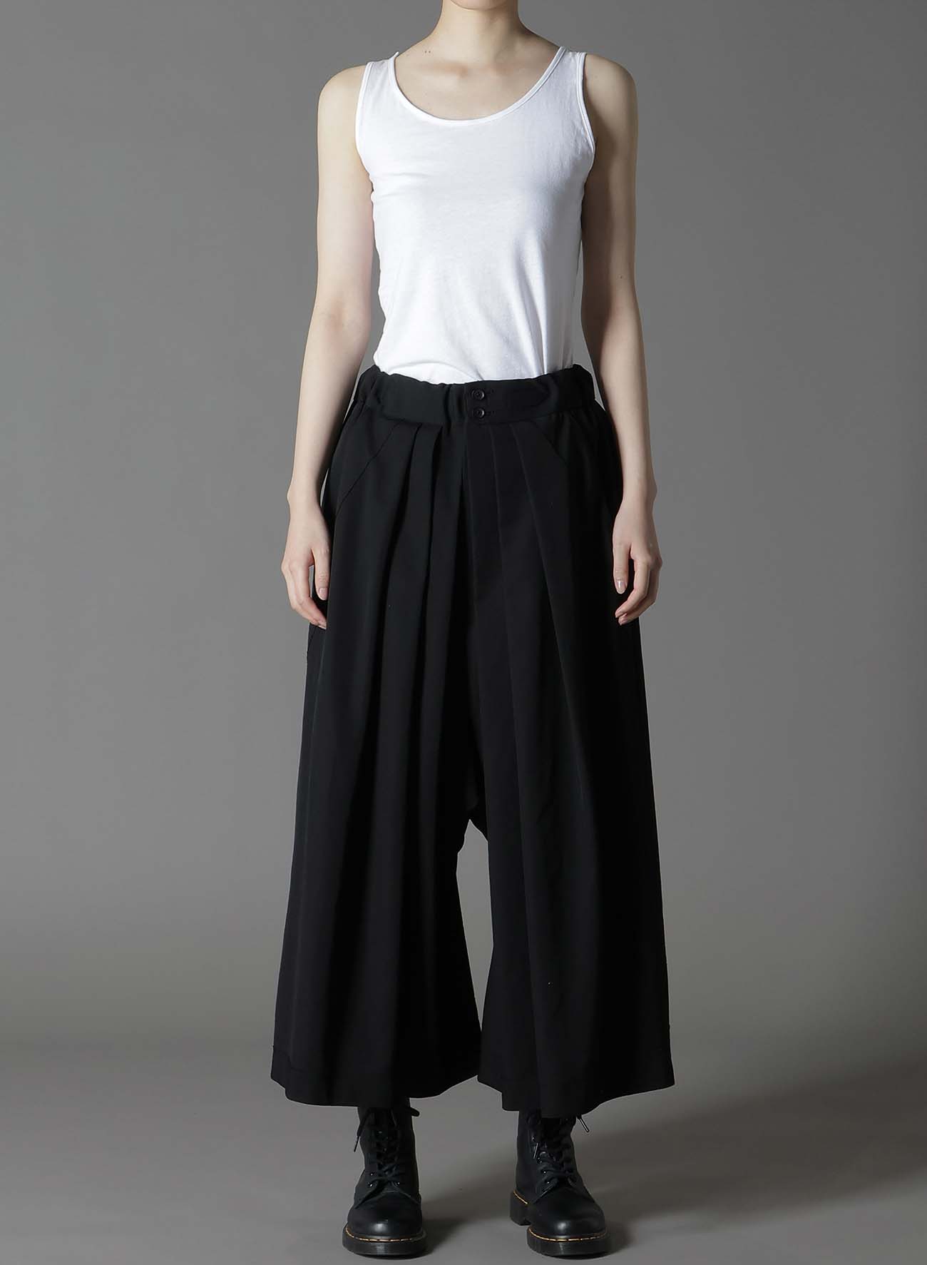 WOOL GABARDINE HAKAMA PANTS