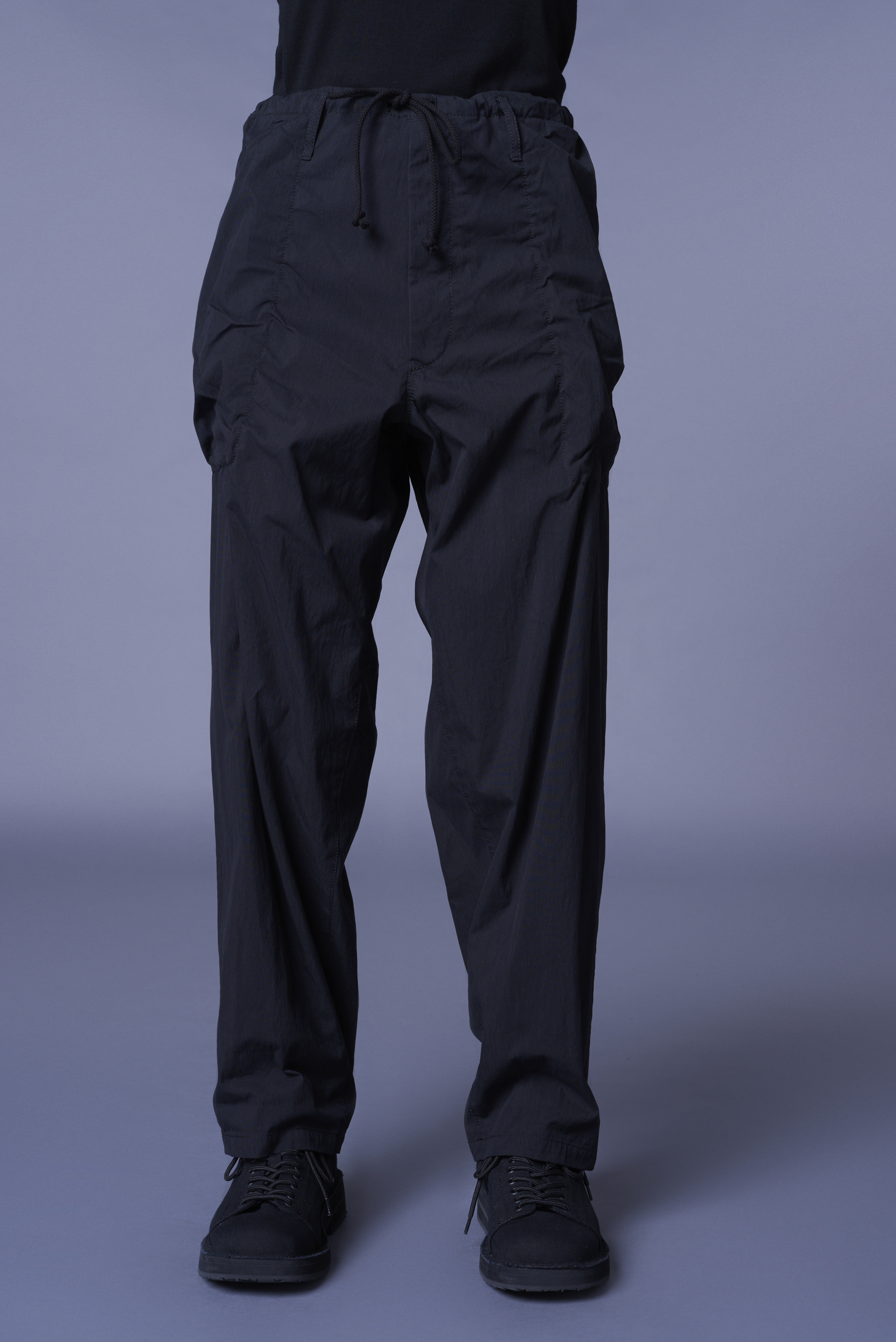 COTTON/NYLON OXFORD STRING PANTS WITH FULLED WOOL GAUZE POCKETS