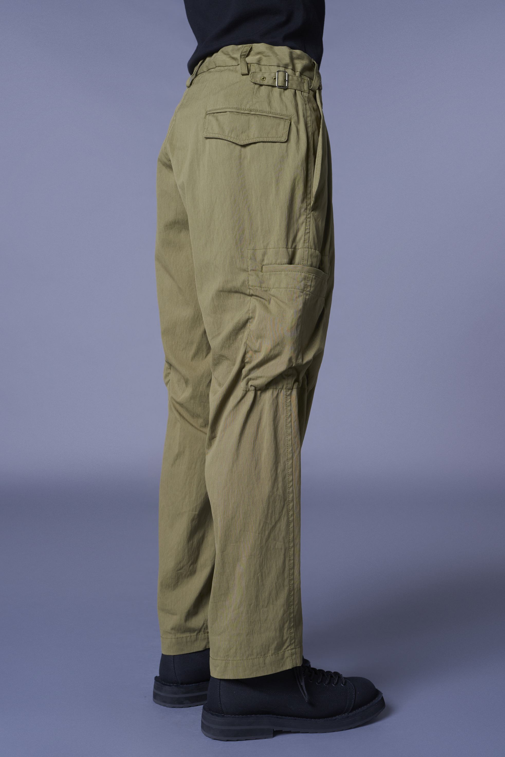 COTTON/NYLON OXFORD PANTS WITH FULLED WOOL GAUZE POCKETS