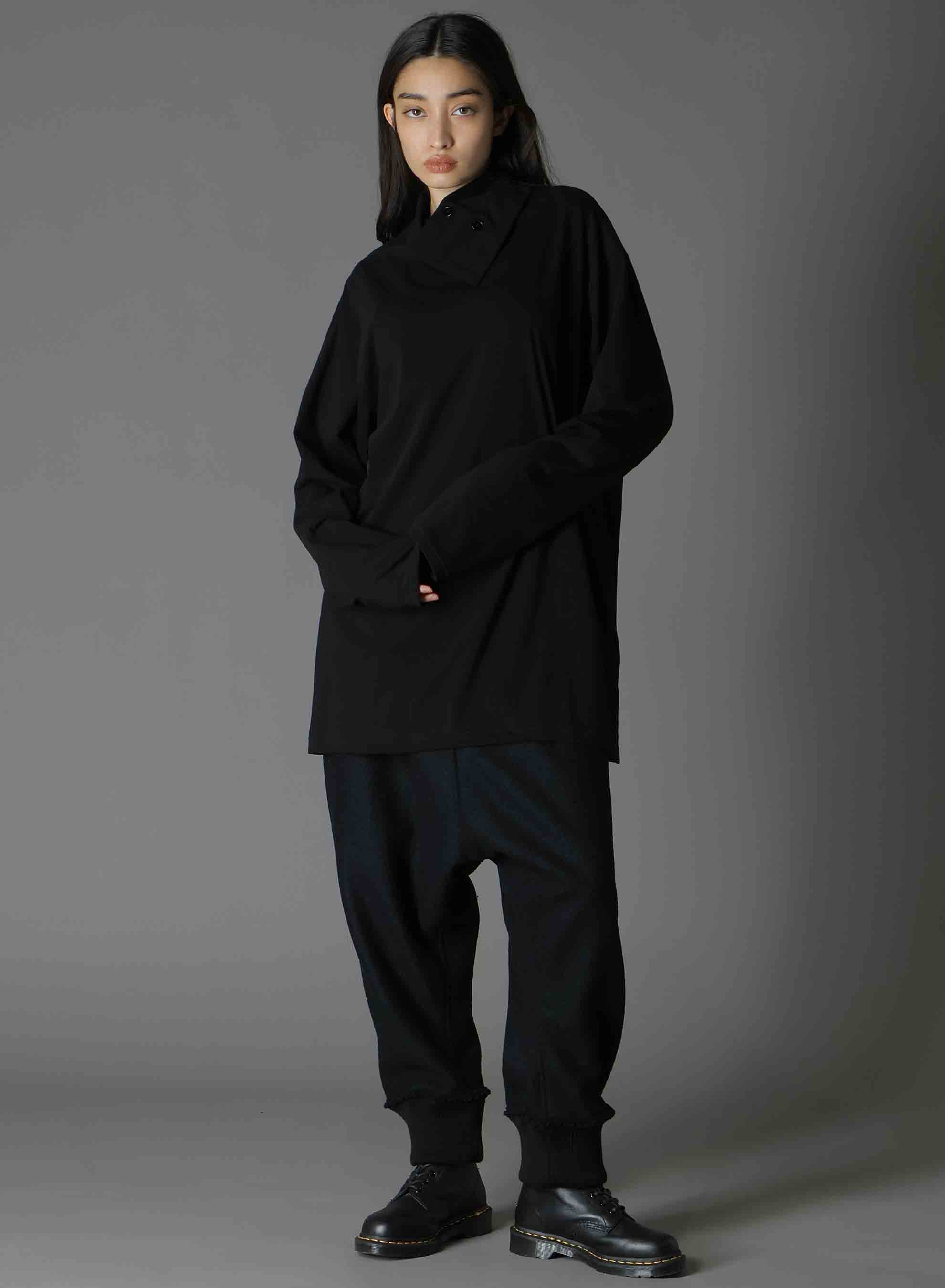 ULTIMA JERSEY ASYMMETRY COLLAR LONG SLEEVE T-SHIRT