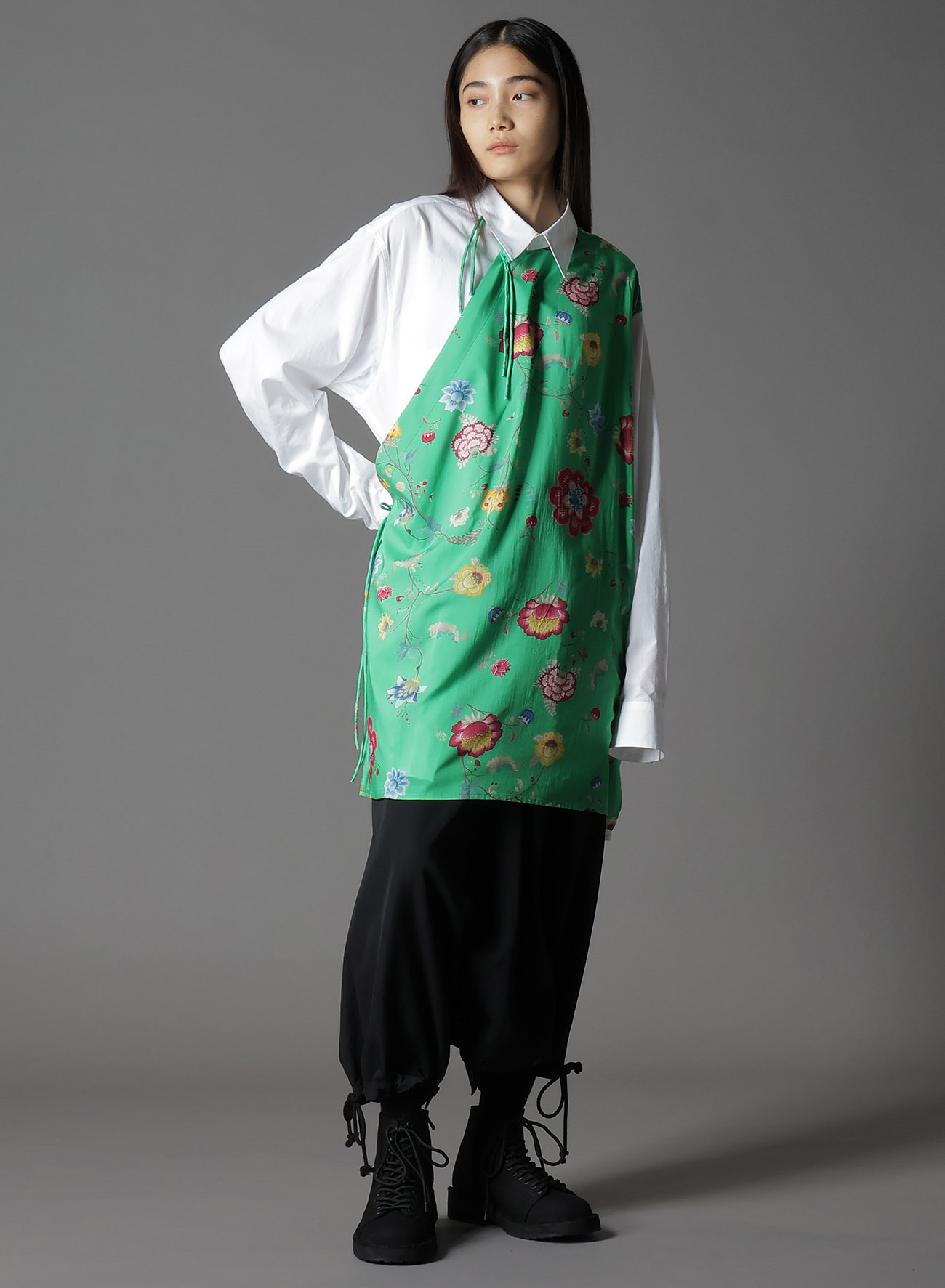 【1/17 10:00(JST) Release】RAYON CHINESE FLOWER+COTTON BROAD CHANPA  SHIRT