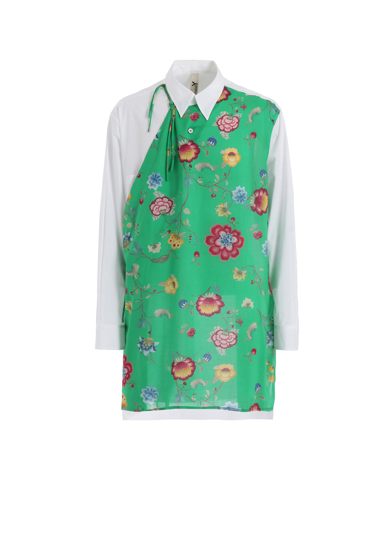 RAYON CHINESE FLOWER+COTTON BROAD CHANPA  SHIRT