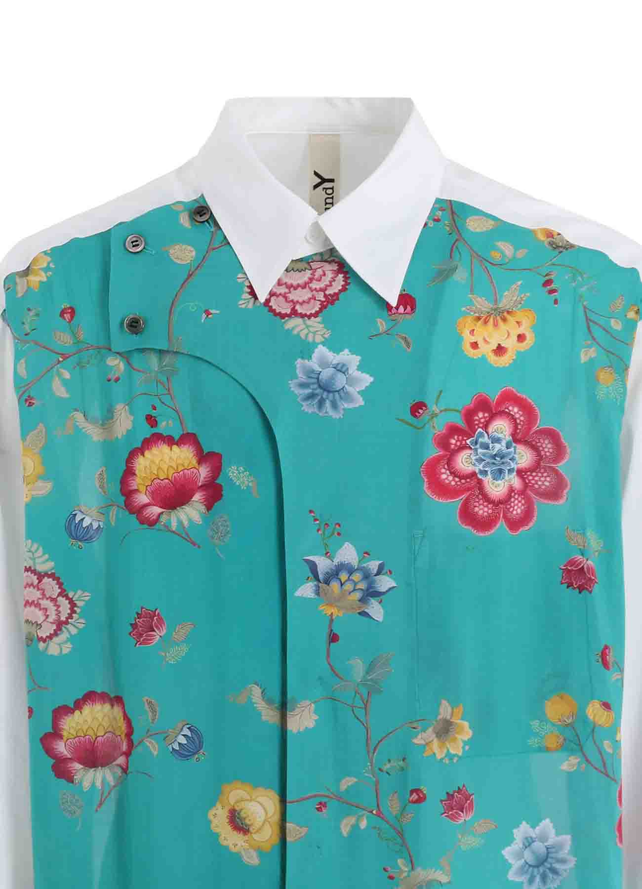 【1/17 10:00(JST) Release】RAYON CHINESE FLOWER+COTTON BROAD  EXTRA MATERIAL BLOUSE