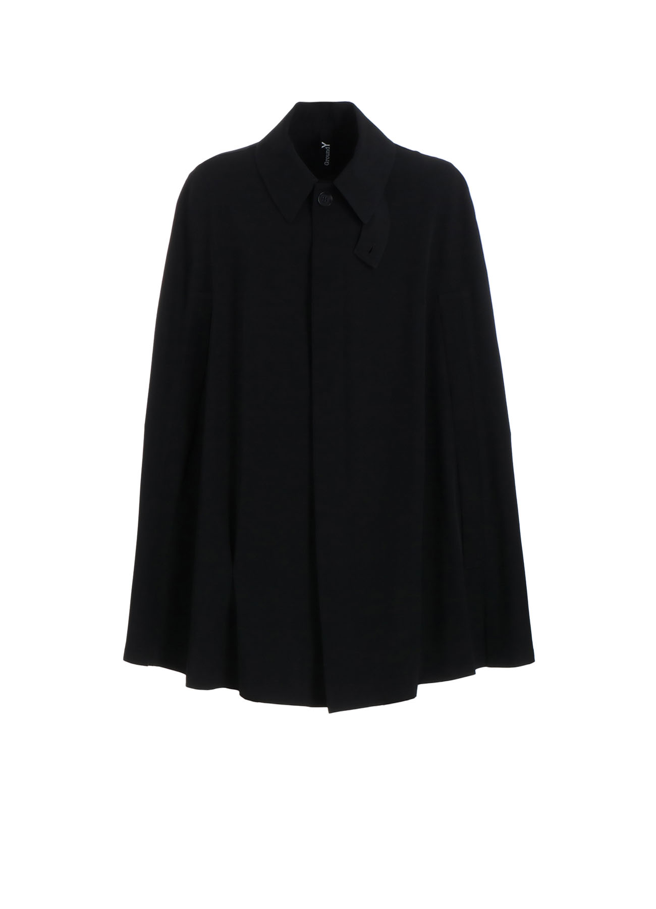 WOOL GABARDINE COLLARED CLOAK