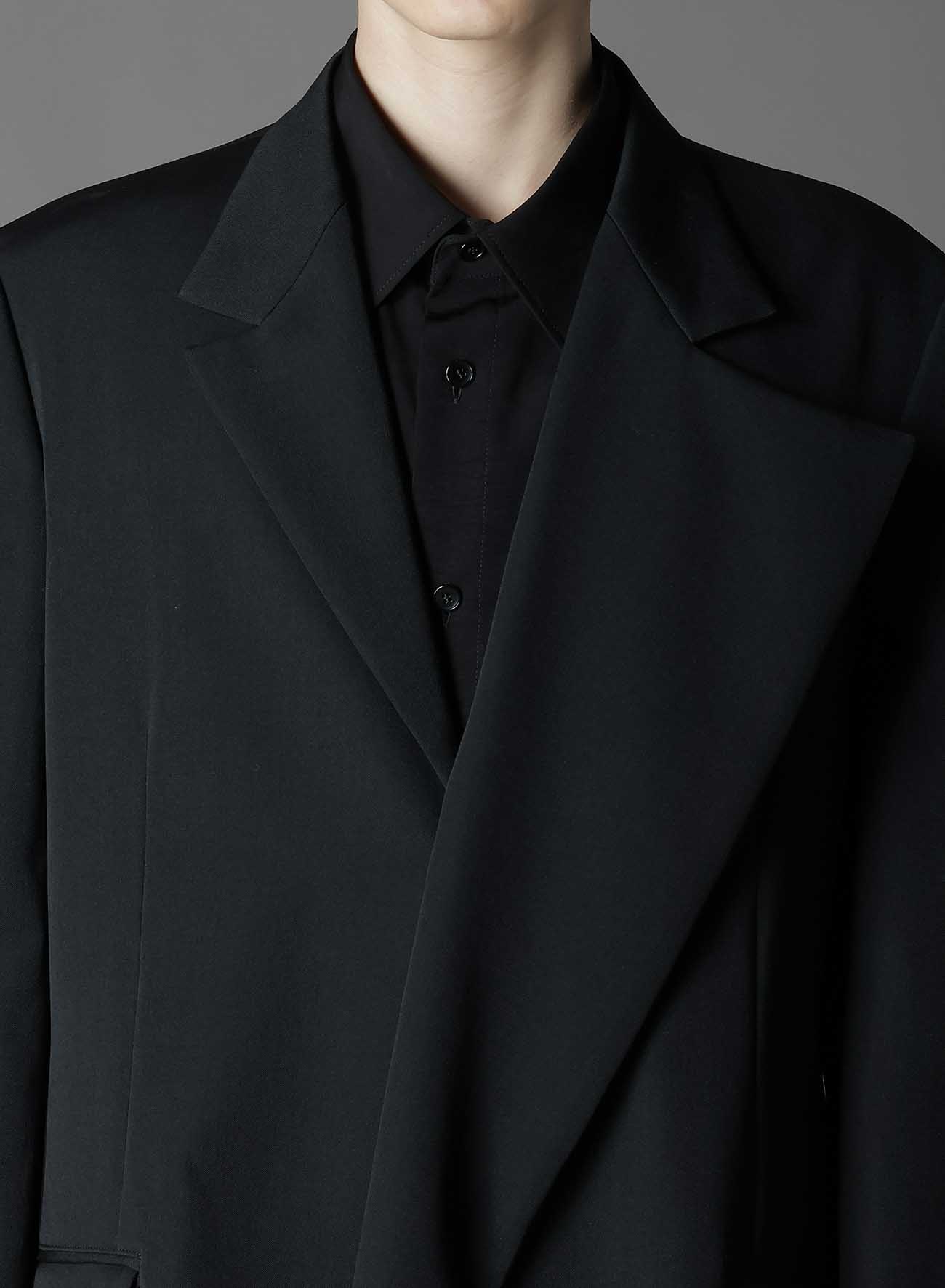 WOOL GABARDINE ASYMMETRICAL JACKET