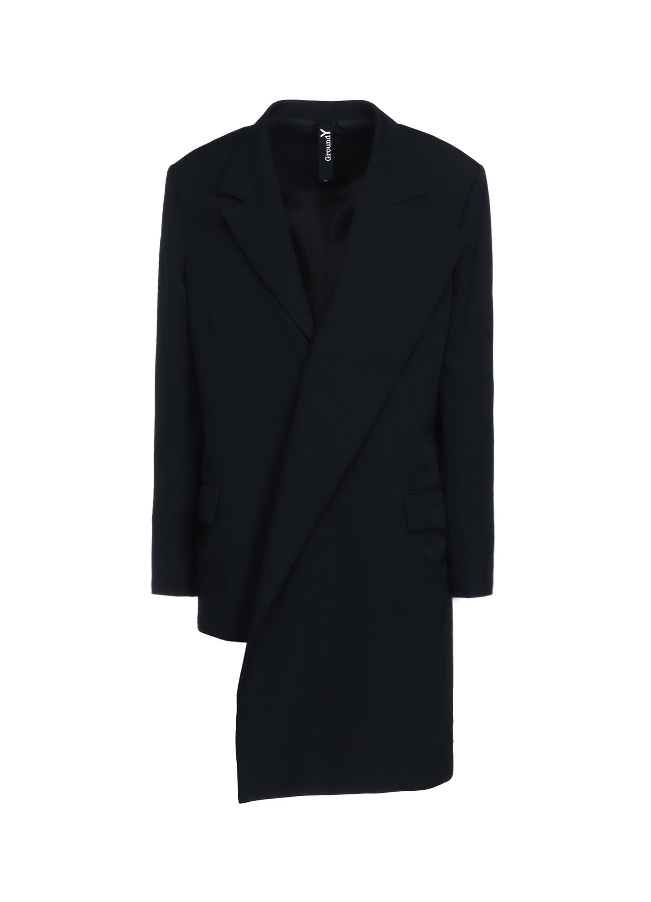 WOOL GABARDINE ASYMMETRICAL JACKET