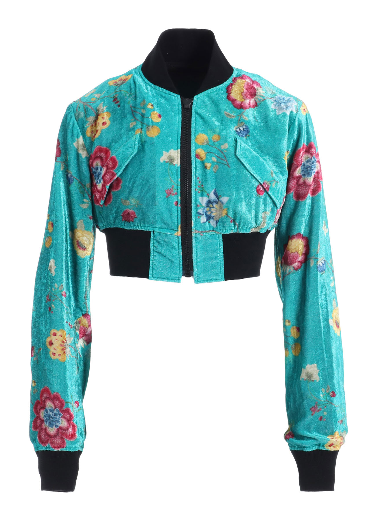 【1/17 10:00(JST) Release】RAYON VELVET CHINESE FLOWER+NY SWITCHING MATERIAL SHORT JACKET