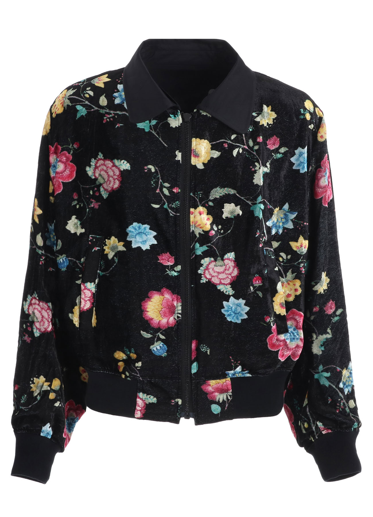 【1/17 10:00(JST) Release】RAYON VELVET CHINESE FLOWER+NY SWITCHING MATERIAL BLOUSON