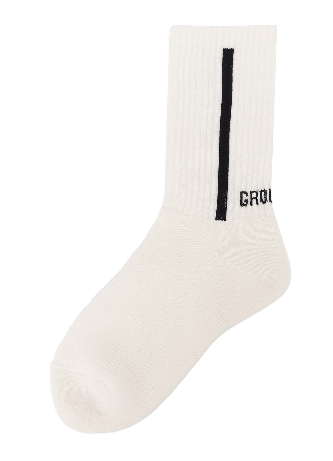 GROUND Y LOGO RIB COTTON ACRYLIC SOCKS