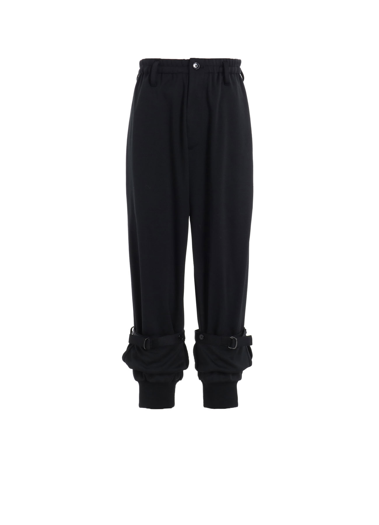 POLYESTER SMOOTH DOUBLE HEM RIB PANTS