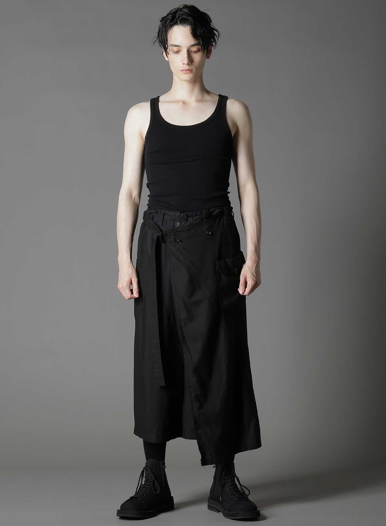 【1/17 10:00(JST) Release】CUBISM PATCHWORK  PRODUCT DYED  WRAP SKIRT PANTS