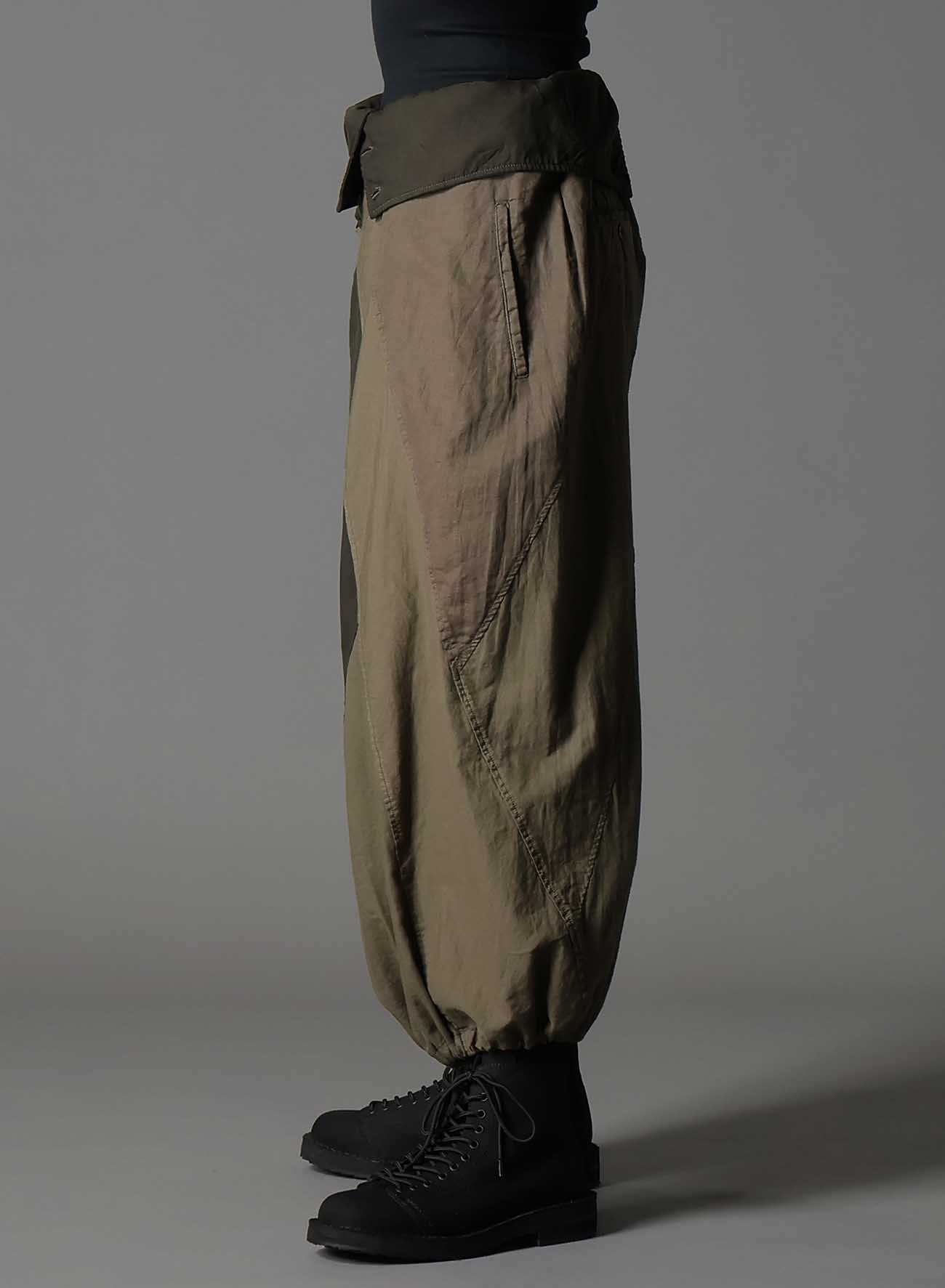 【1/17 10:00(JST) Release】CUBISM PATCHWORK  PRODUCT DYED HIGH WAIST TUCK PANTS